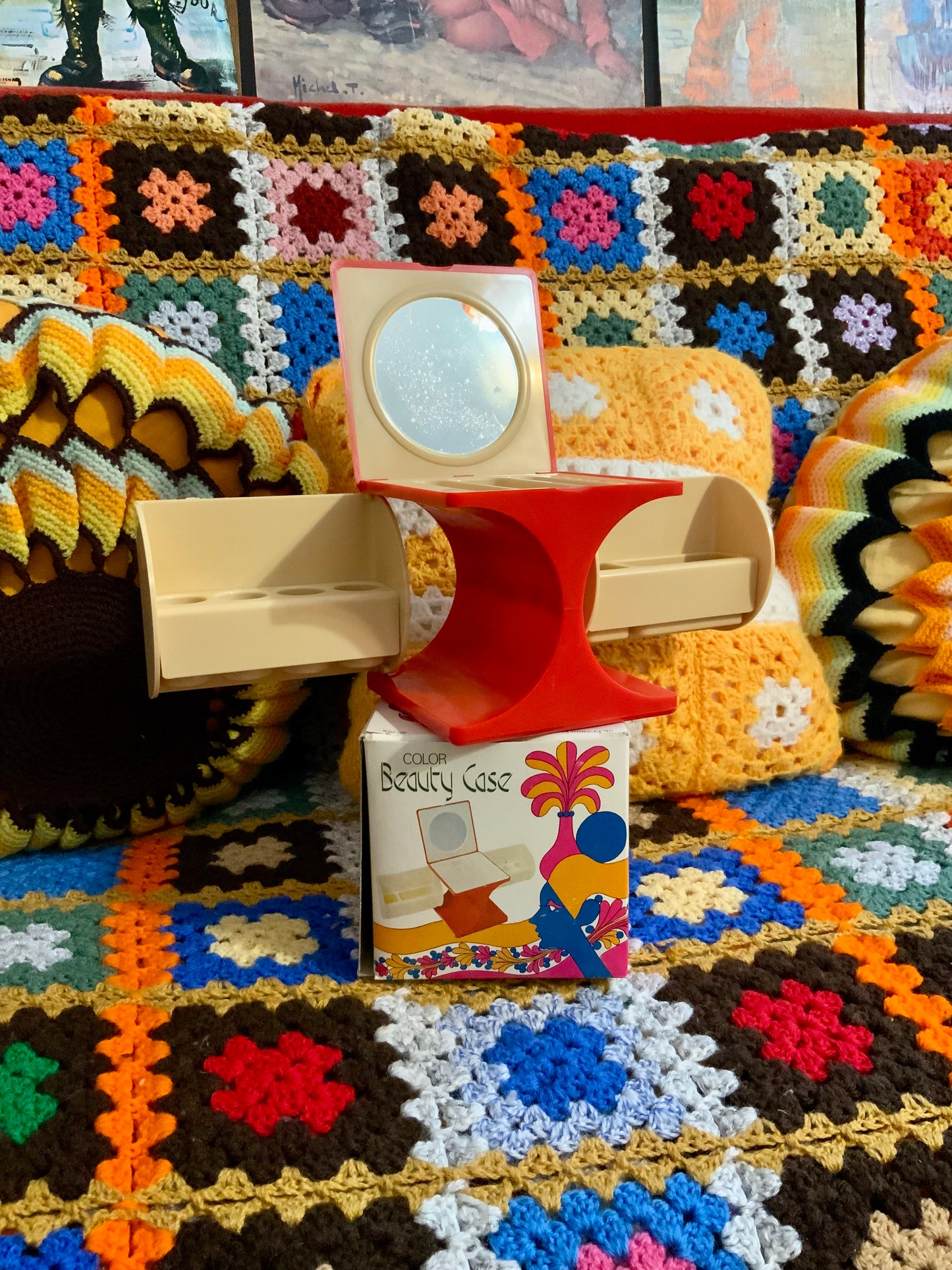 Beauty Case Orange Vintage 1970