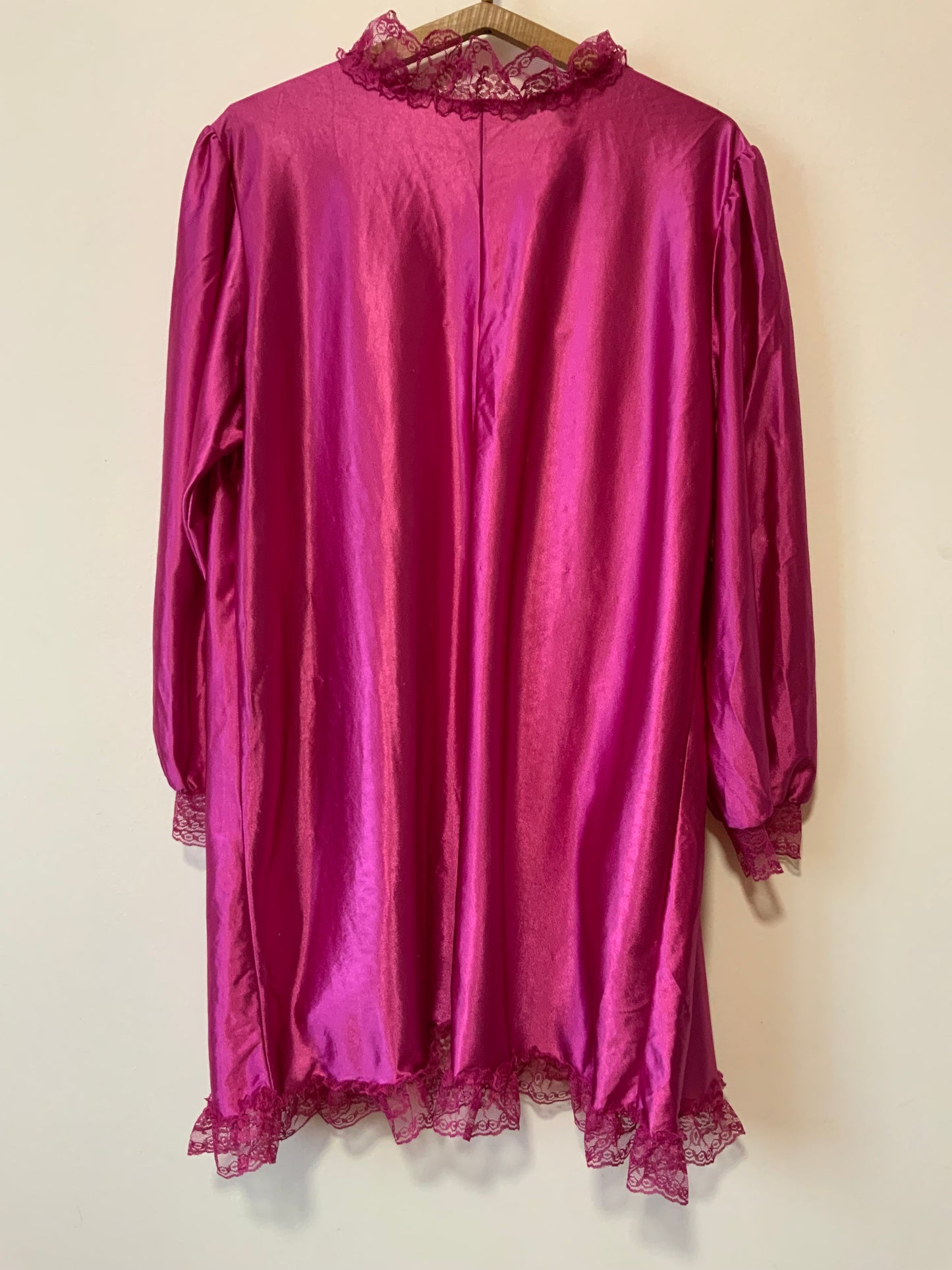 Déshabillé Fuchsia Dentelle Vintage -T44 🌸