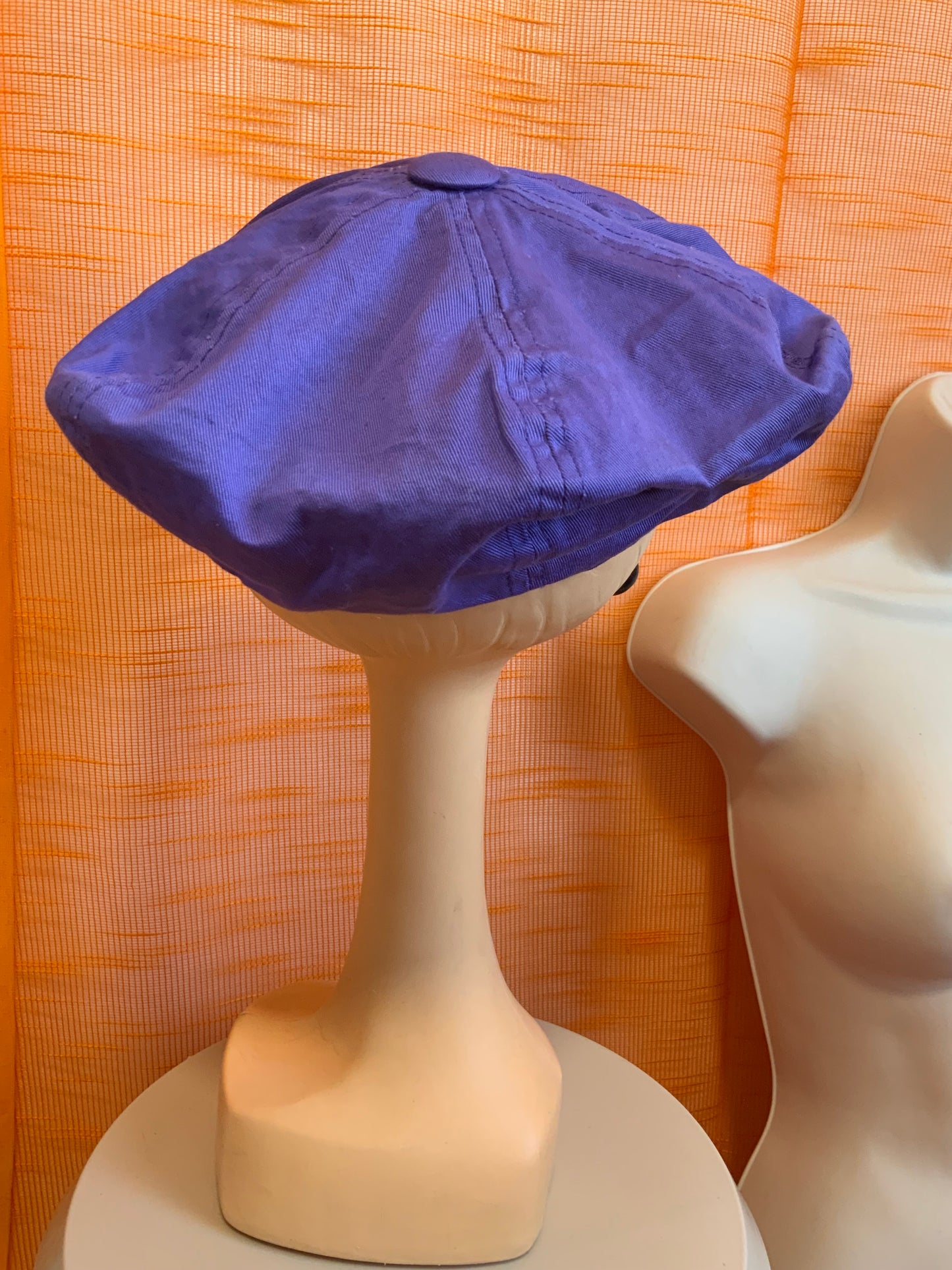 Casquette Gavroche violette coton Vintage