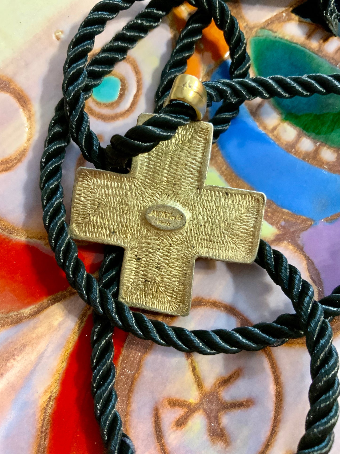 Collier et pendentif croix Jacky de G France Vintage