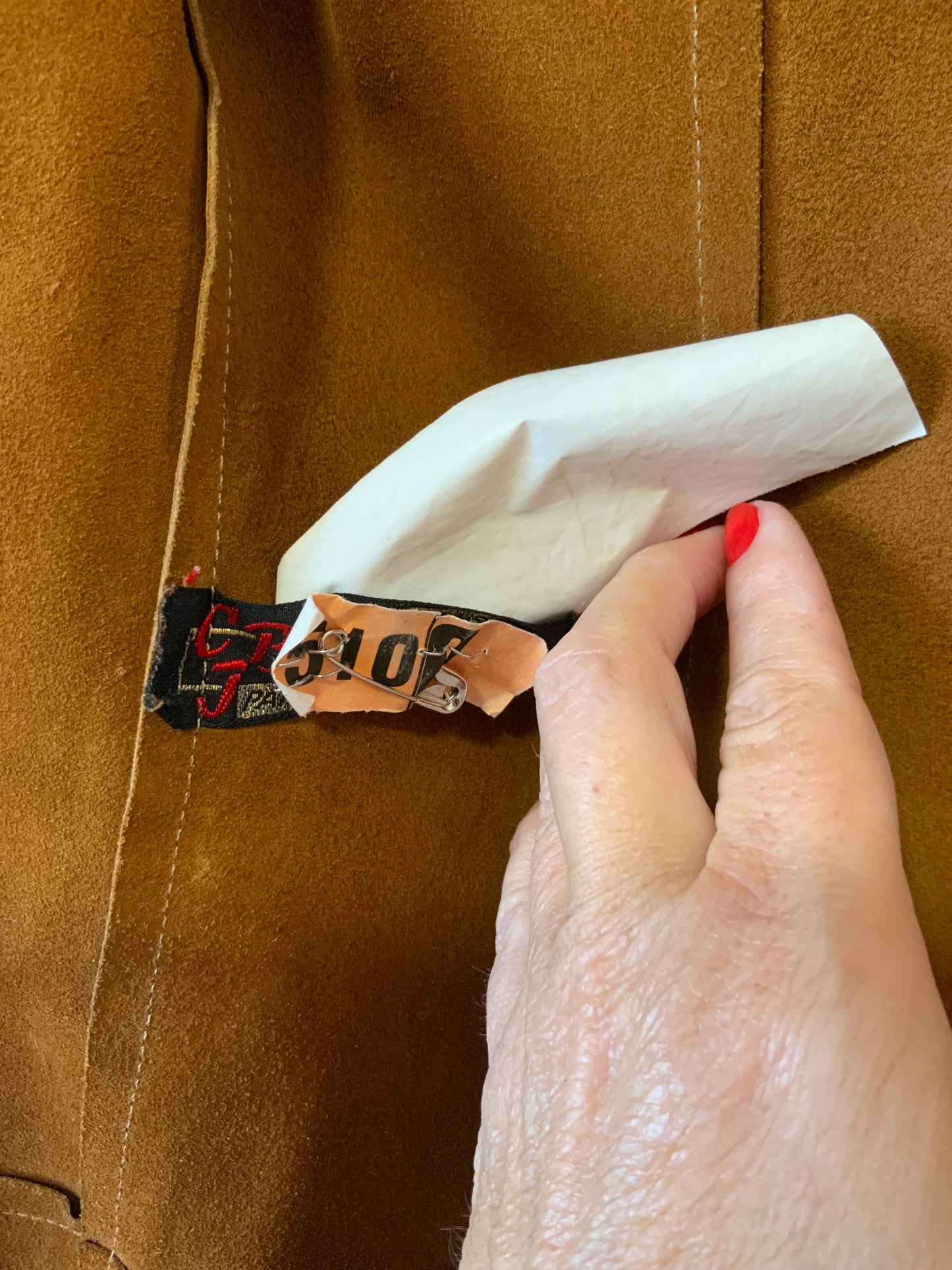 Veste Daim Hippie Authentique 1970 Creation Vintage- TU