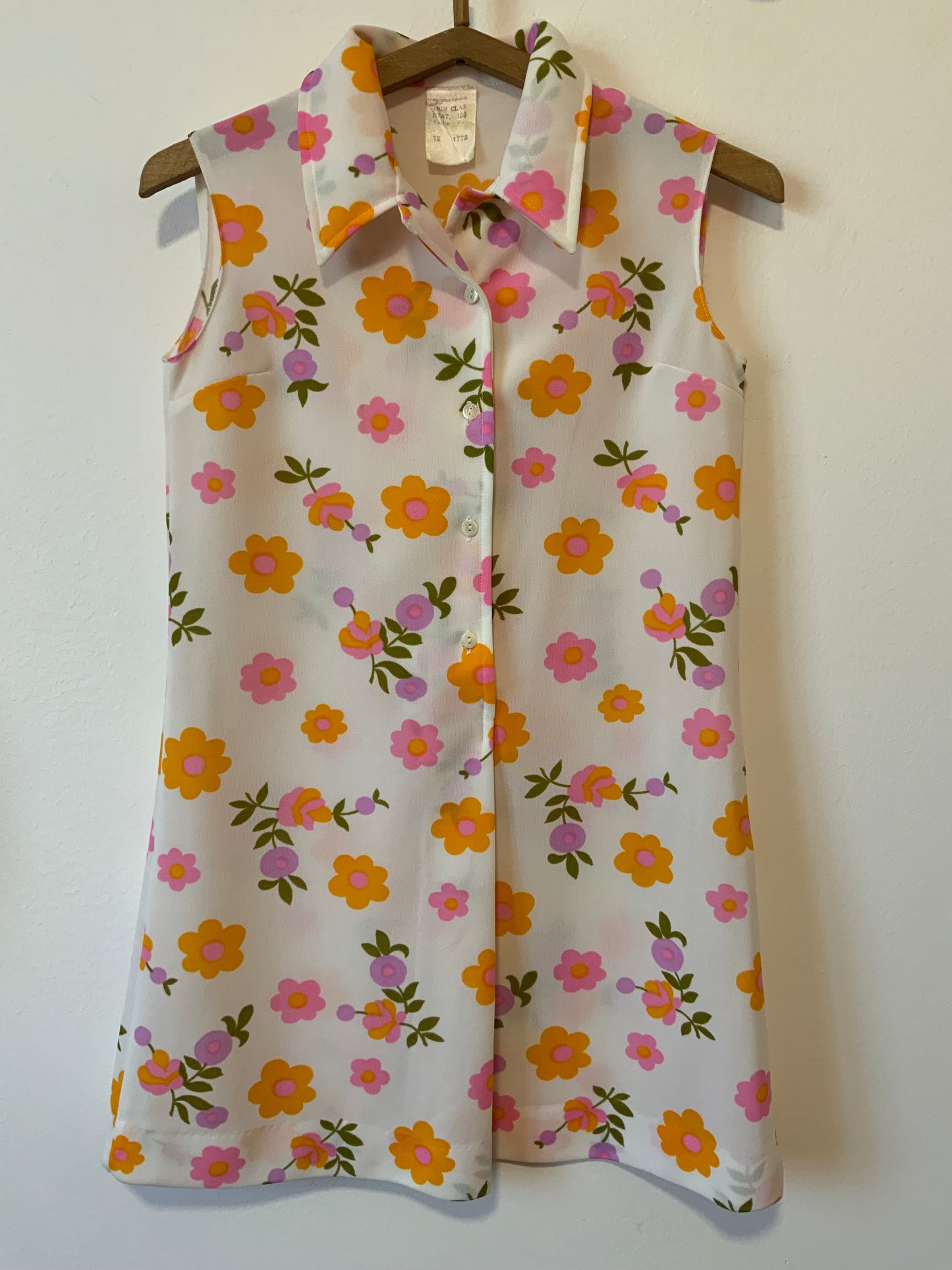 Mini Robe Trapèze Vintage 1970 a fleurs- T36.