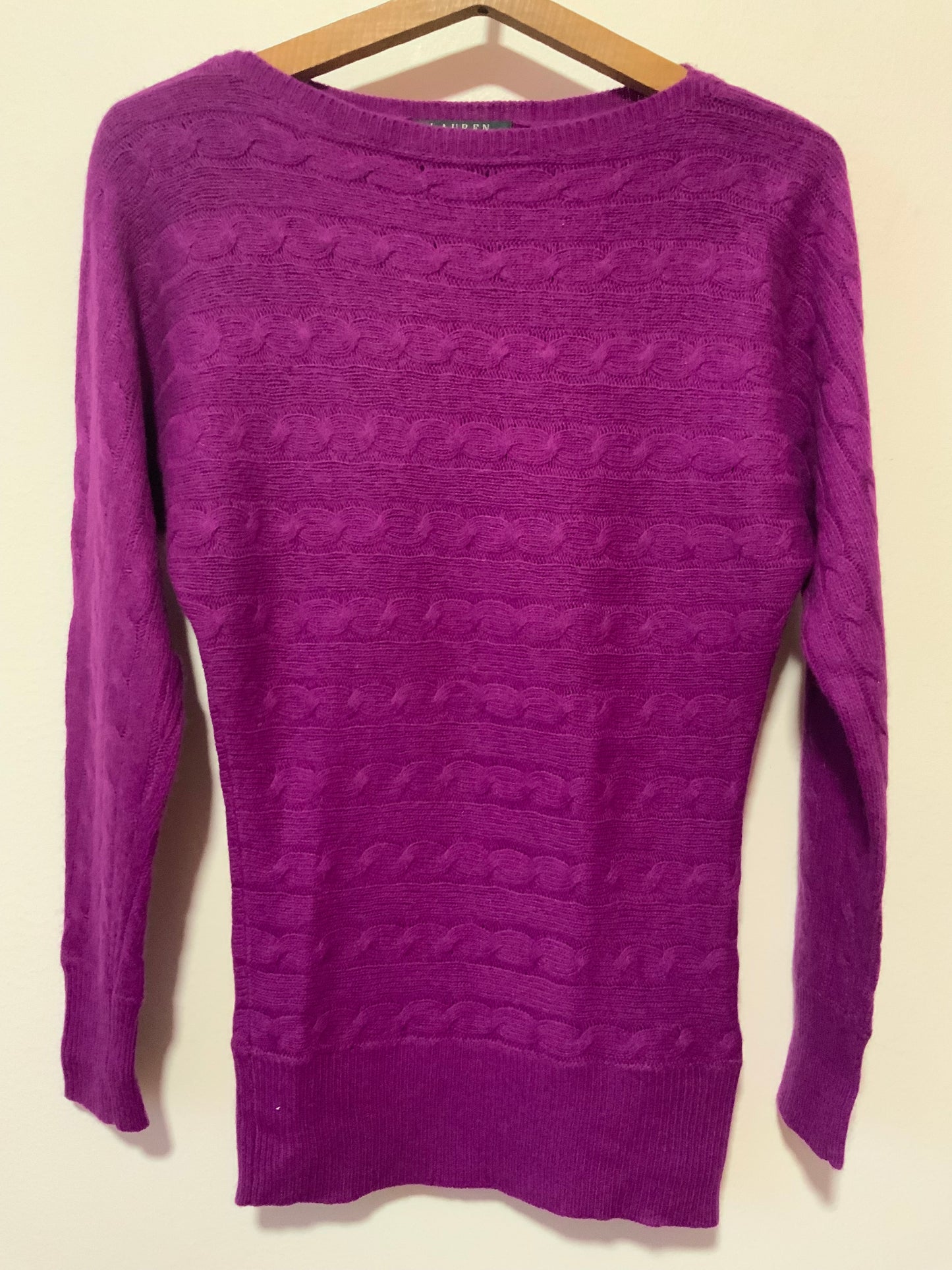 Pull Fuchsia à torsades Ralph Lauren