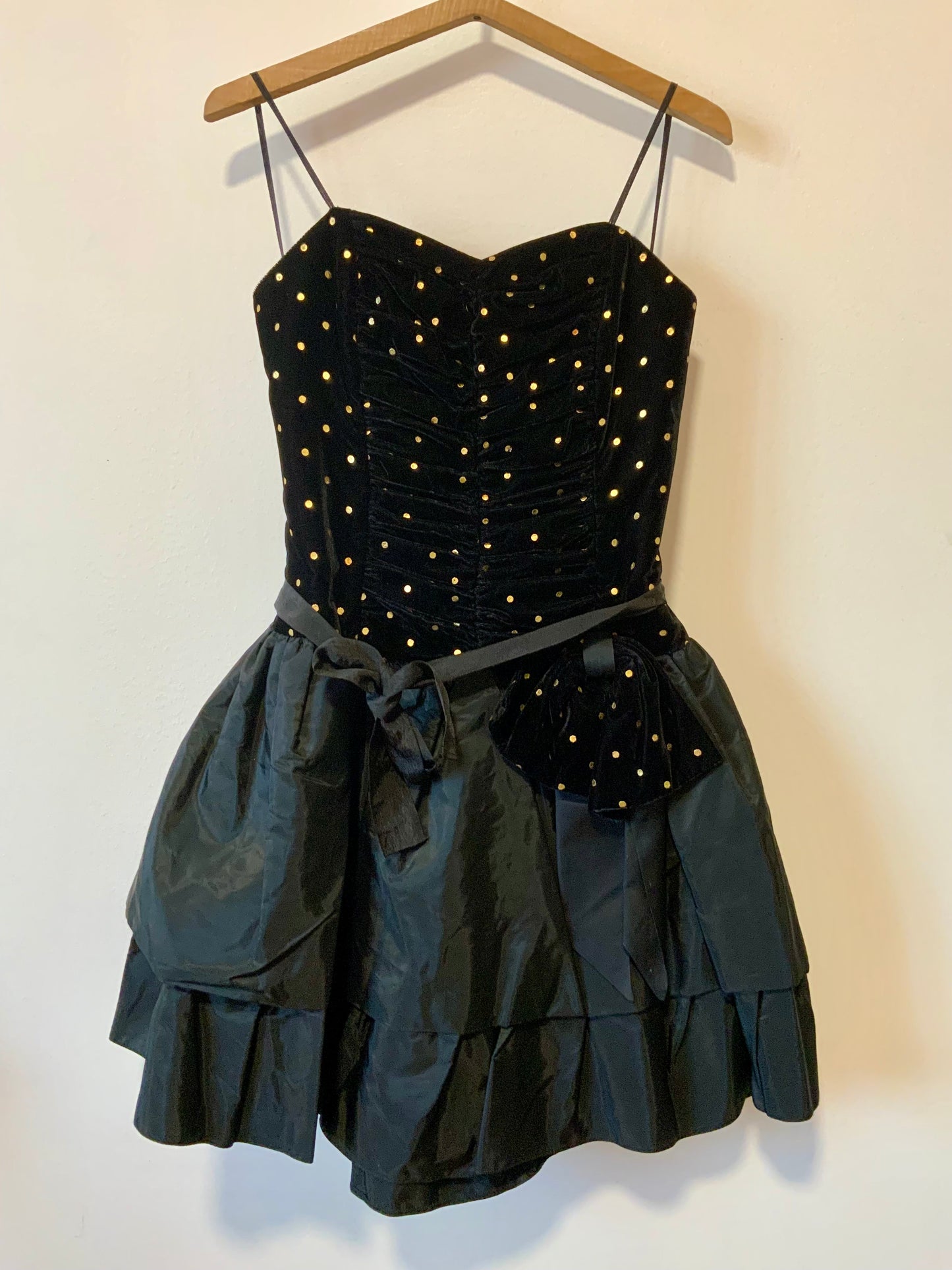 Robe Bustier velours volume Vintage 1980- T40/42