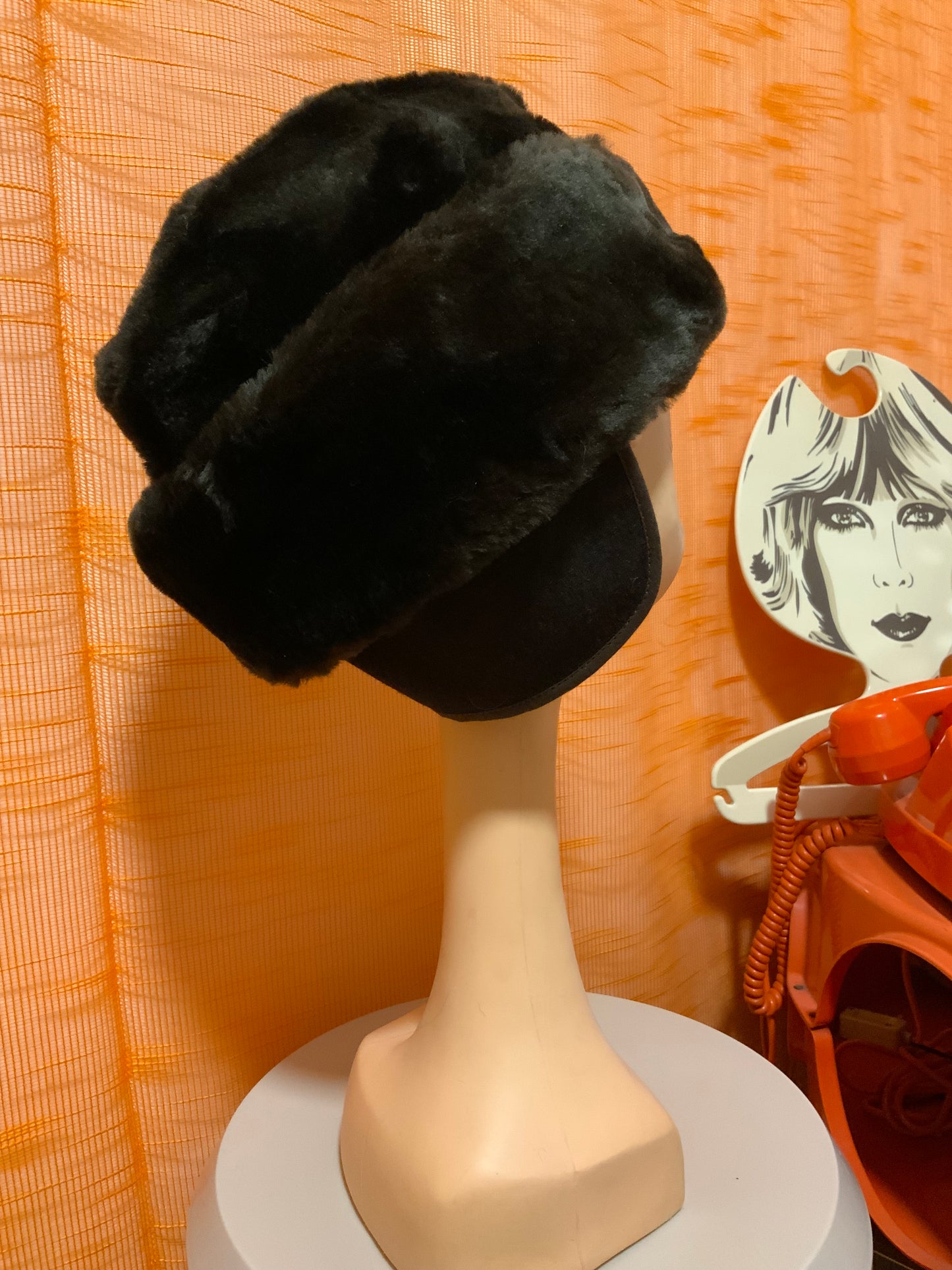 Toque Fourrure Synthétique Vintage