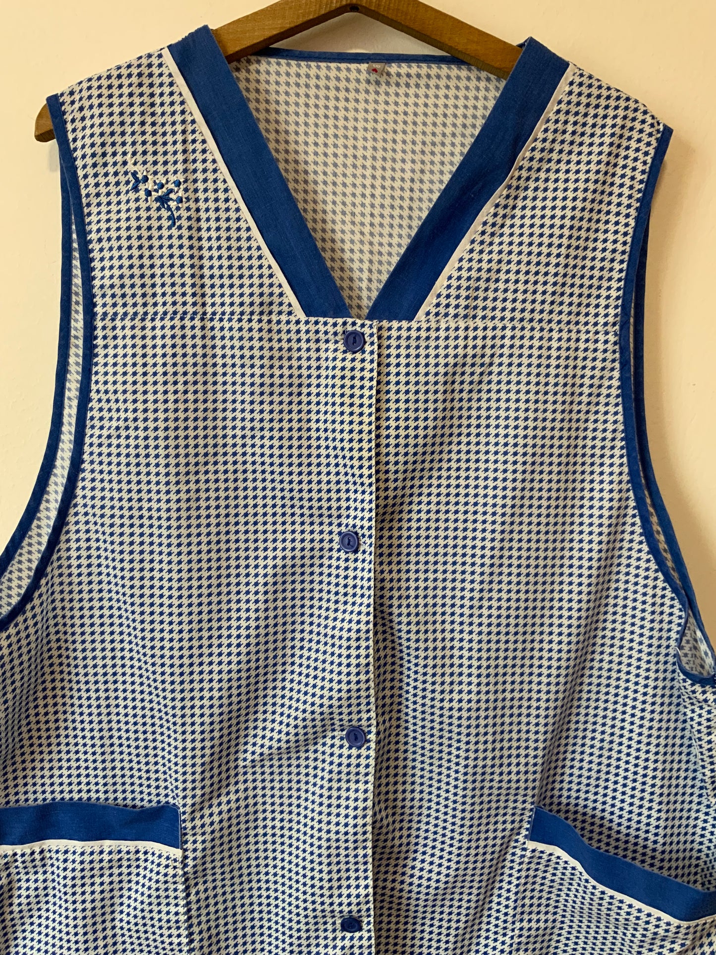 Blouse à carreaux pieds poules Vintage 1970-