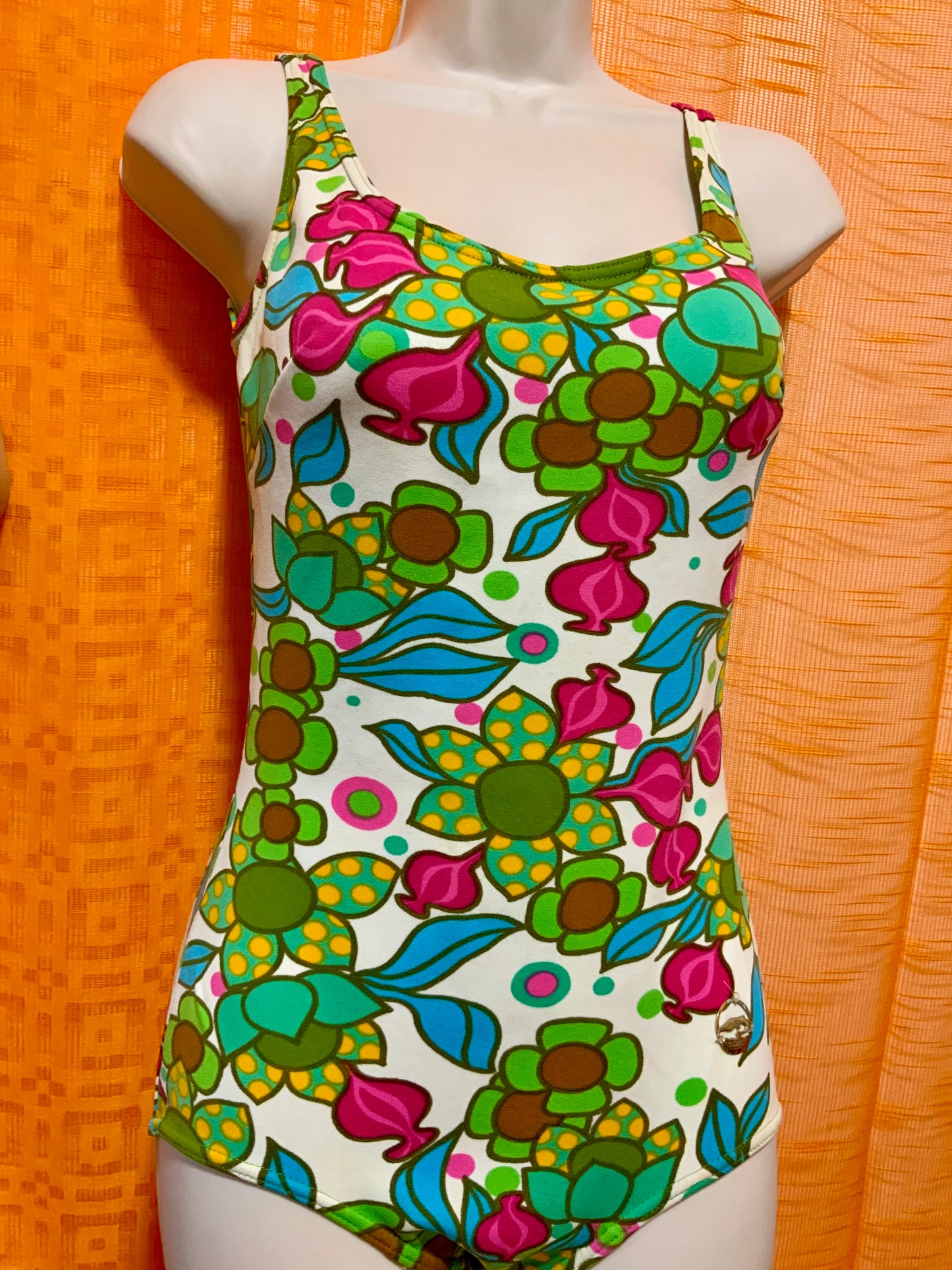 Maillot de bain à fleurs Psyché Vintage 1970/80- T38/40