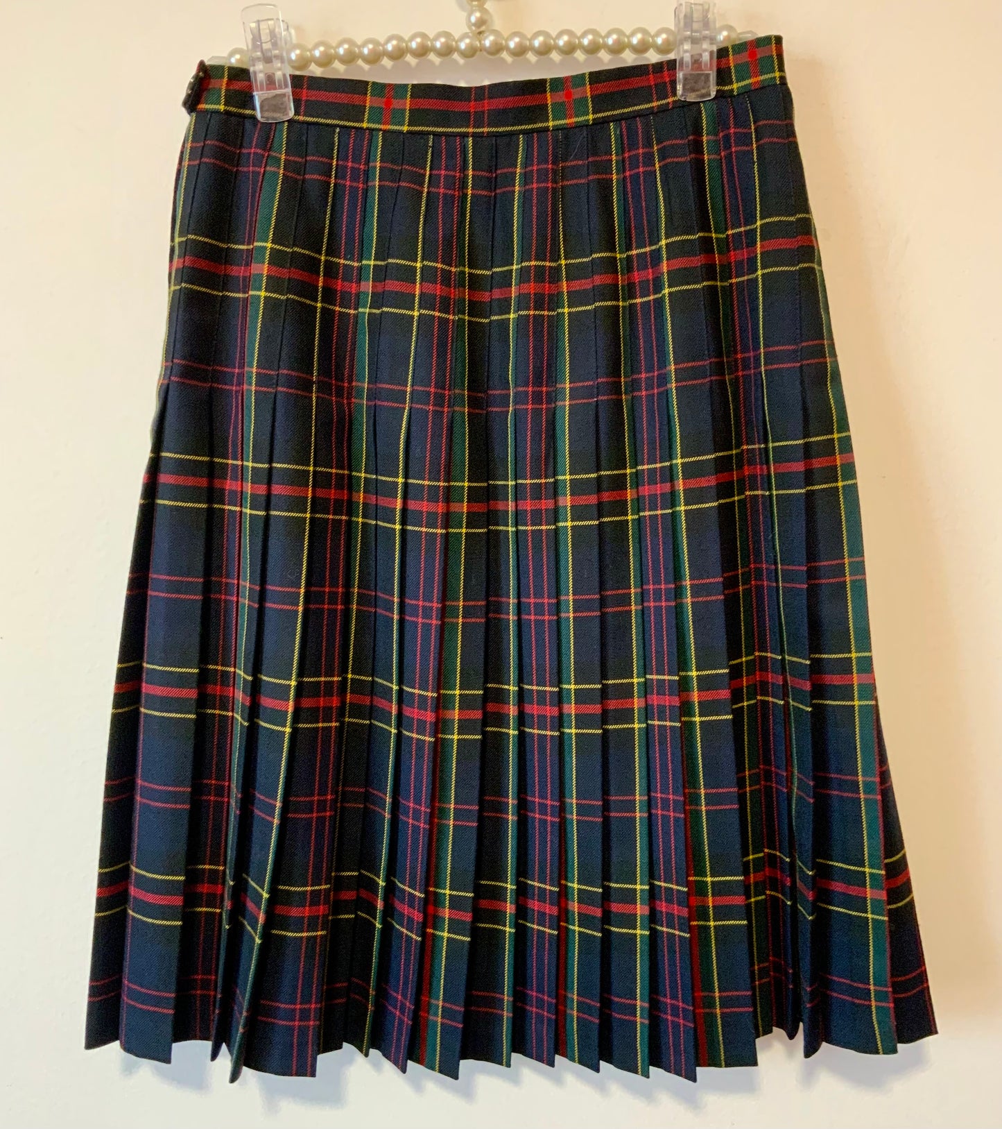 Jupe Plissée confection main carreaux Tartan Vintage 1980- T38