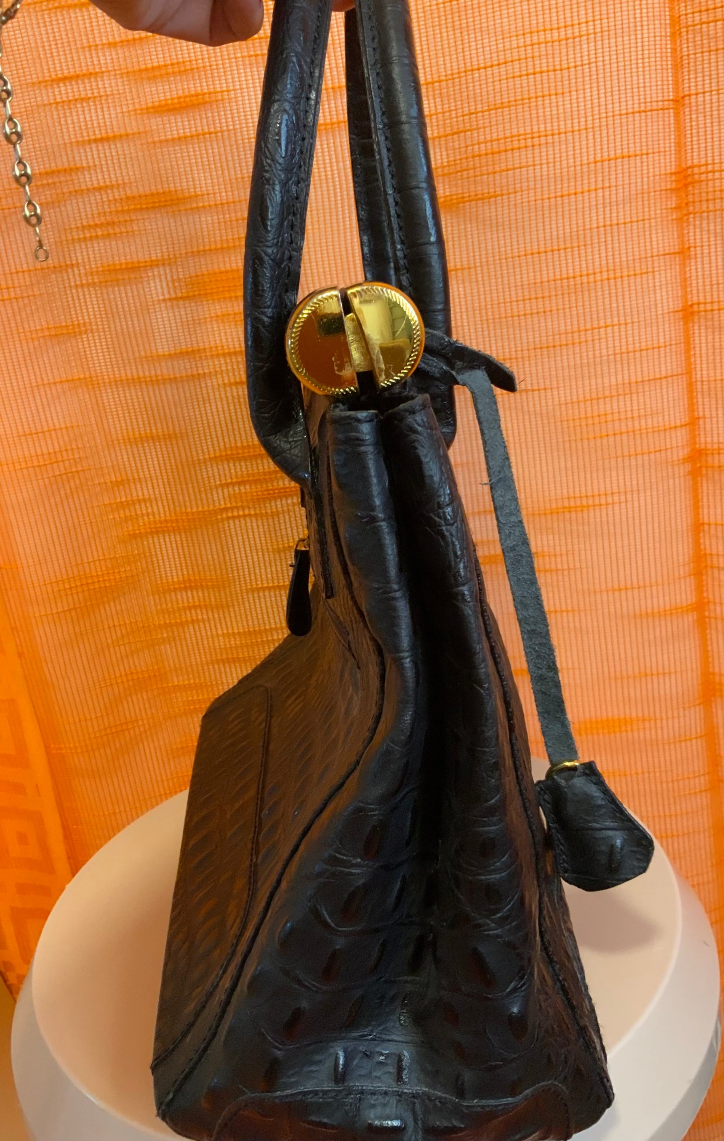 Sac à main Cuir Italy Gros grains croco