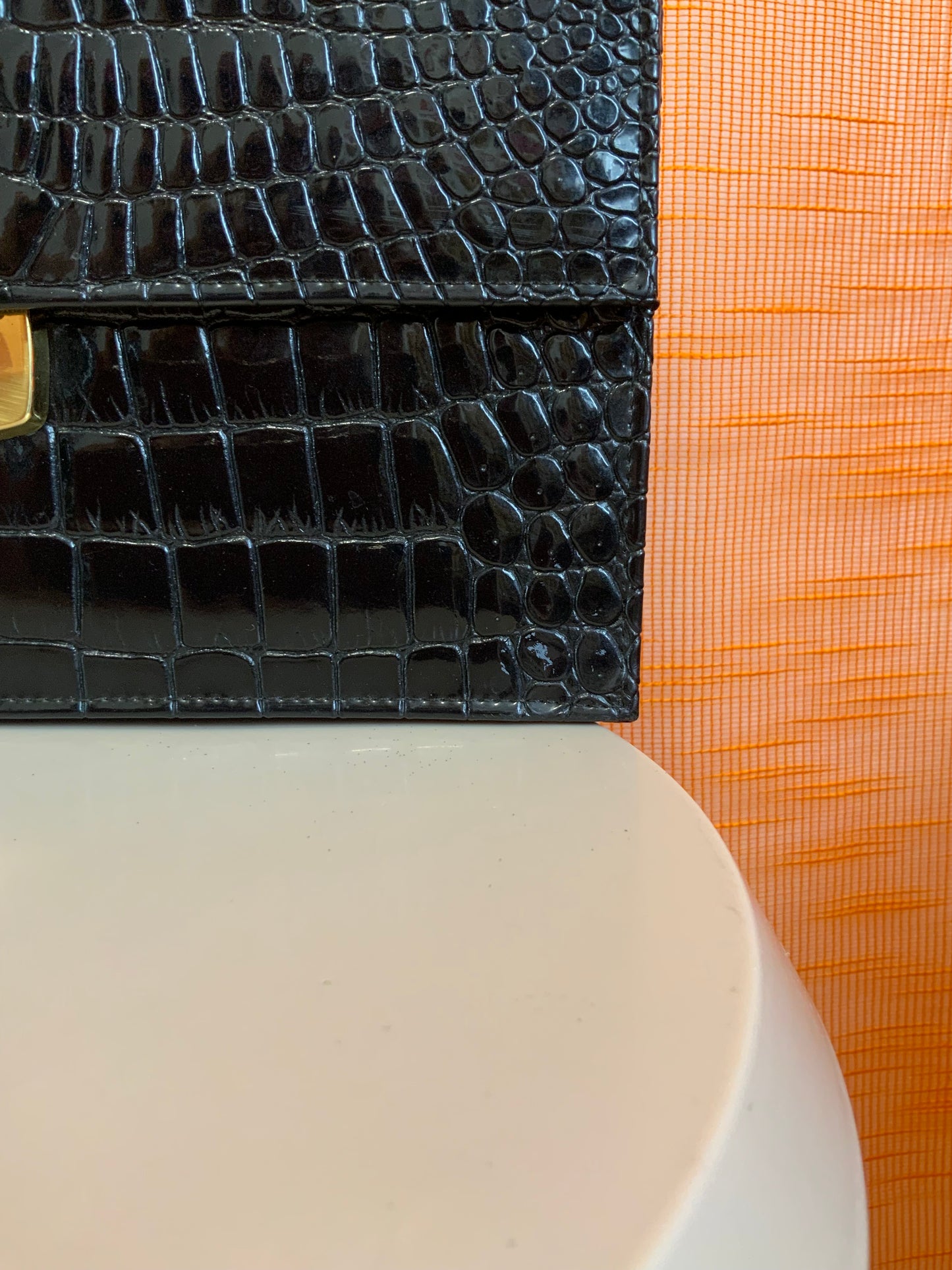 Sac à main Cuir Vernis grains croco Vintage Elegance