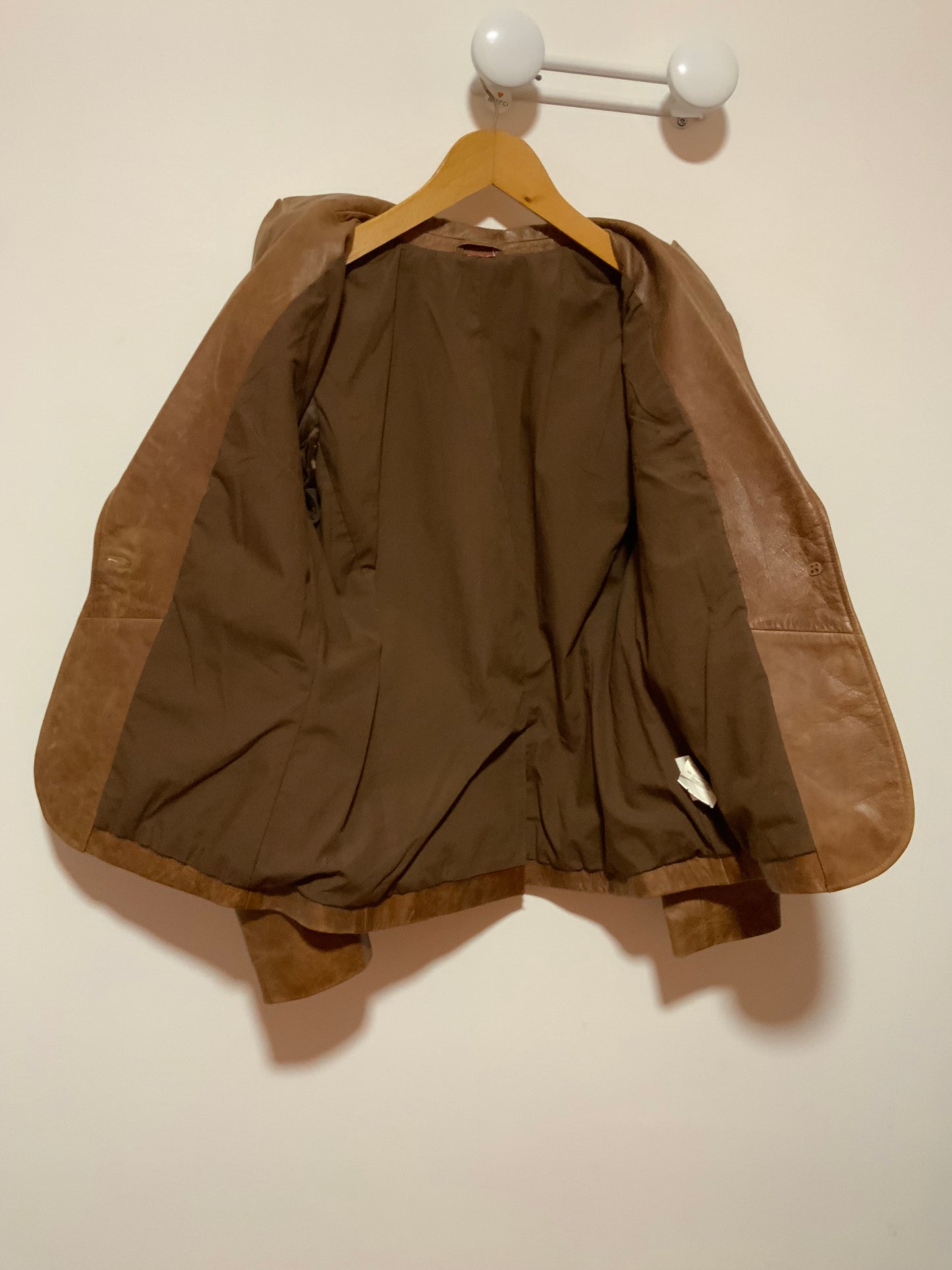 Superbe veste cuir marron vieilli Vintage 1990