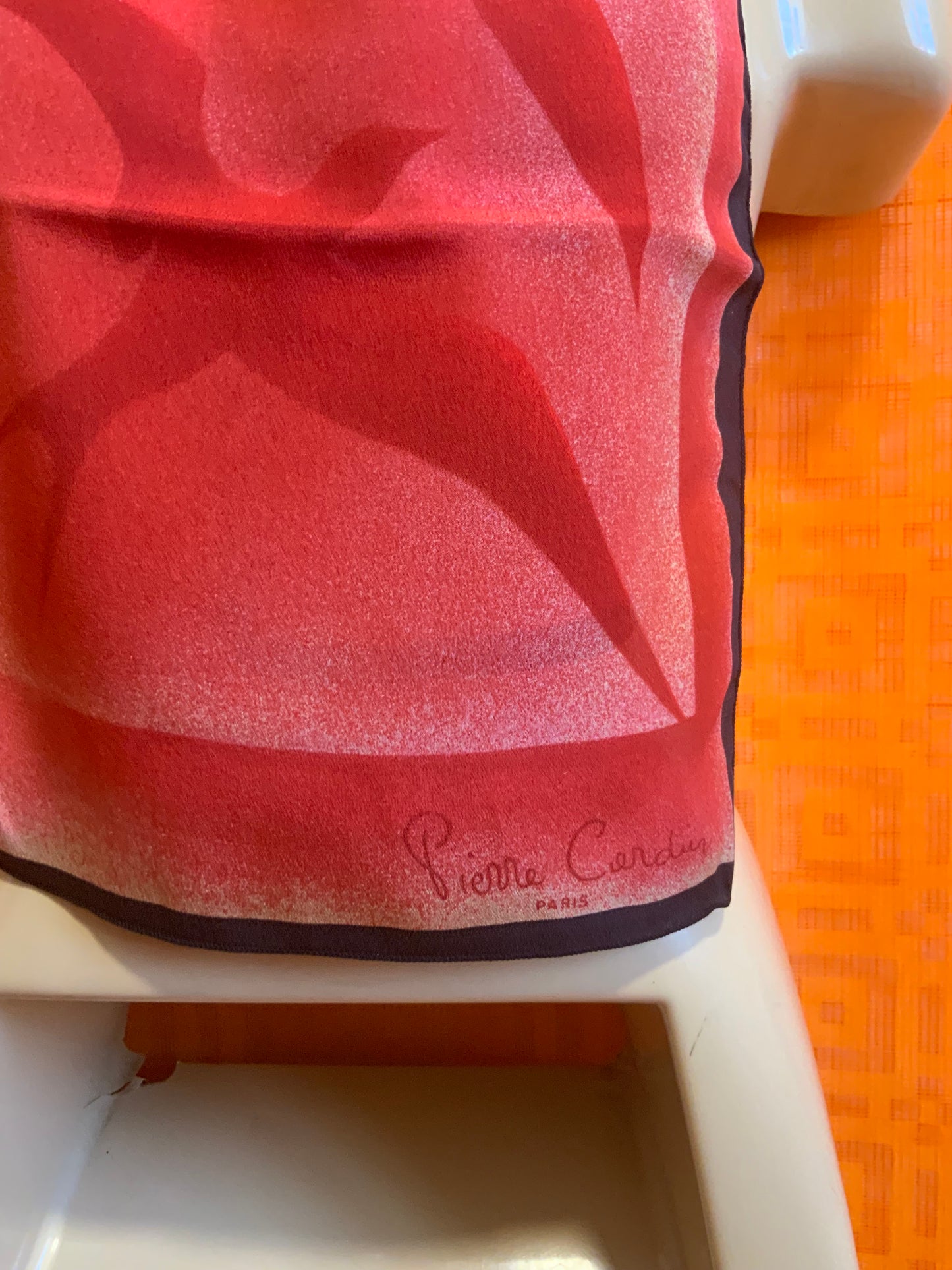 Écharpe soie Neuve Pierre Cardin Vintage France motifs oiseaux -