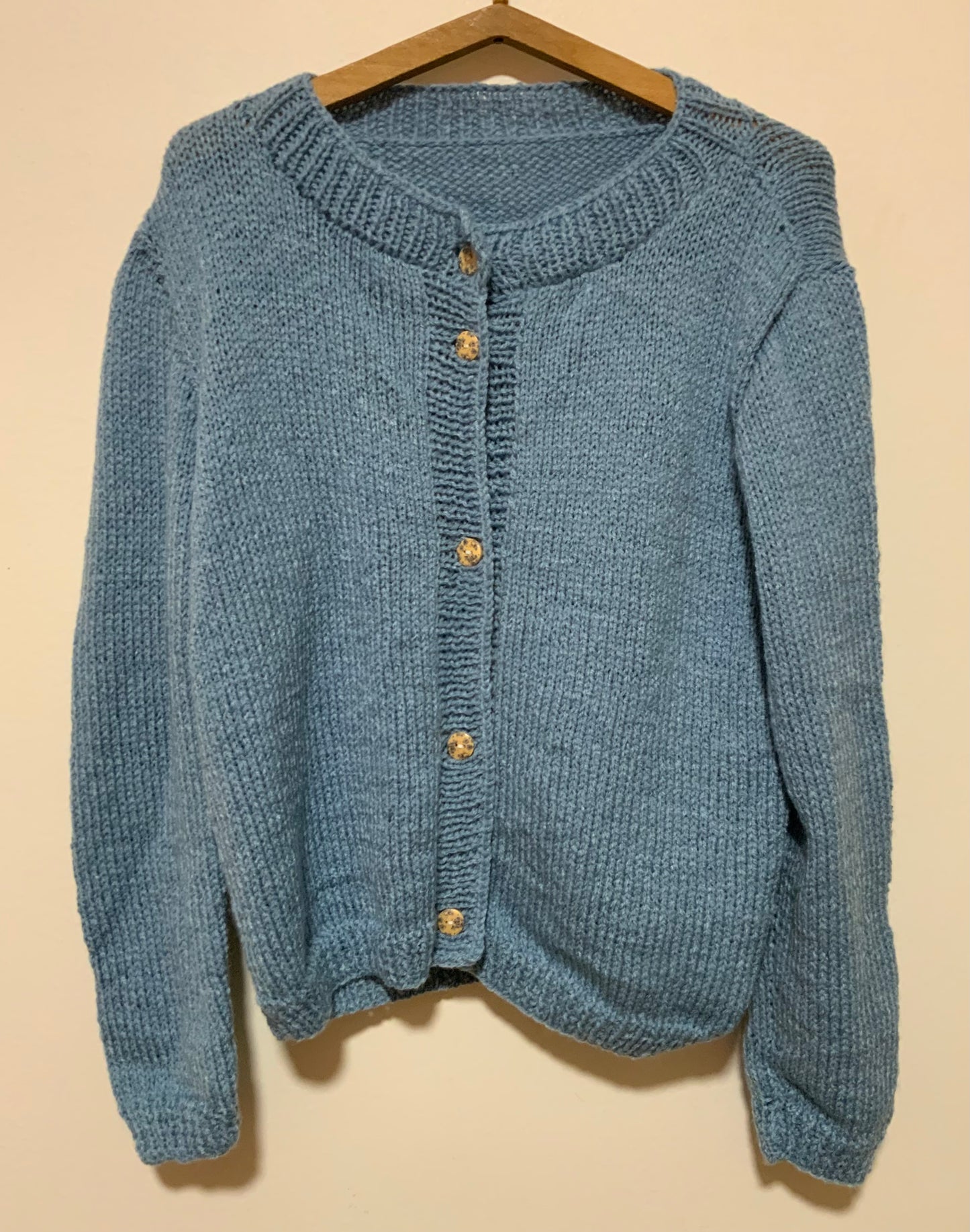 Gilet tricoté en laine Bleu Vintage