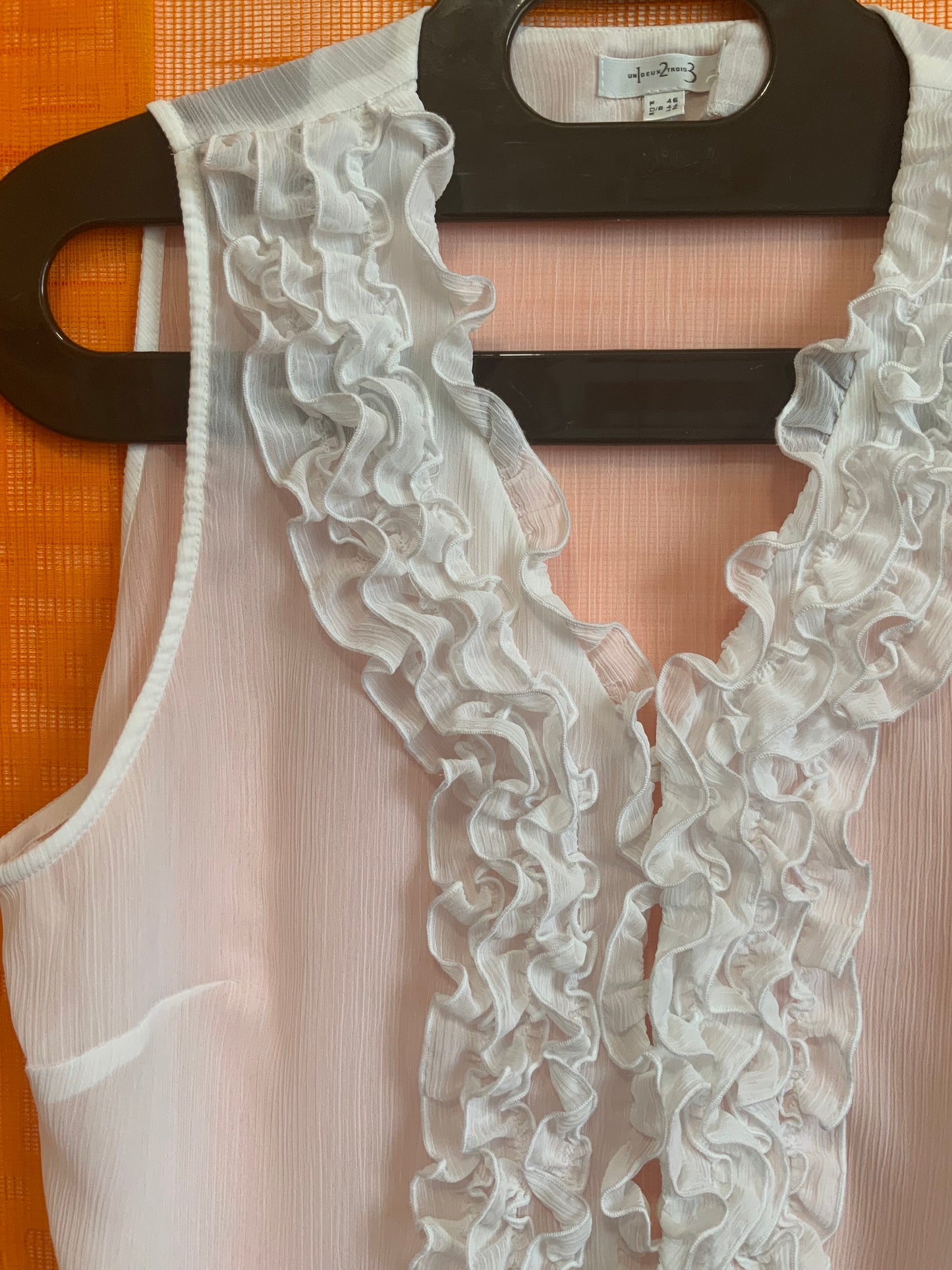 Chemisier Frous Frous voile blanc- Vintage 2000- T46