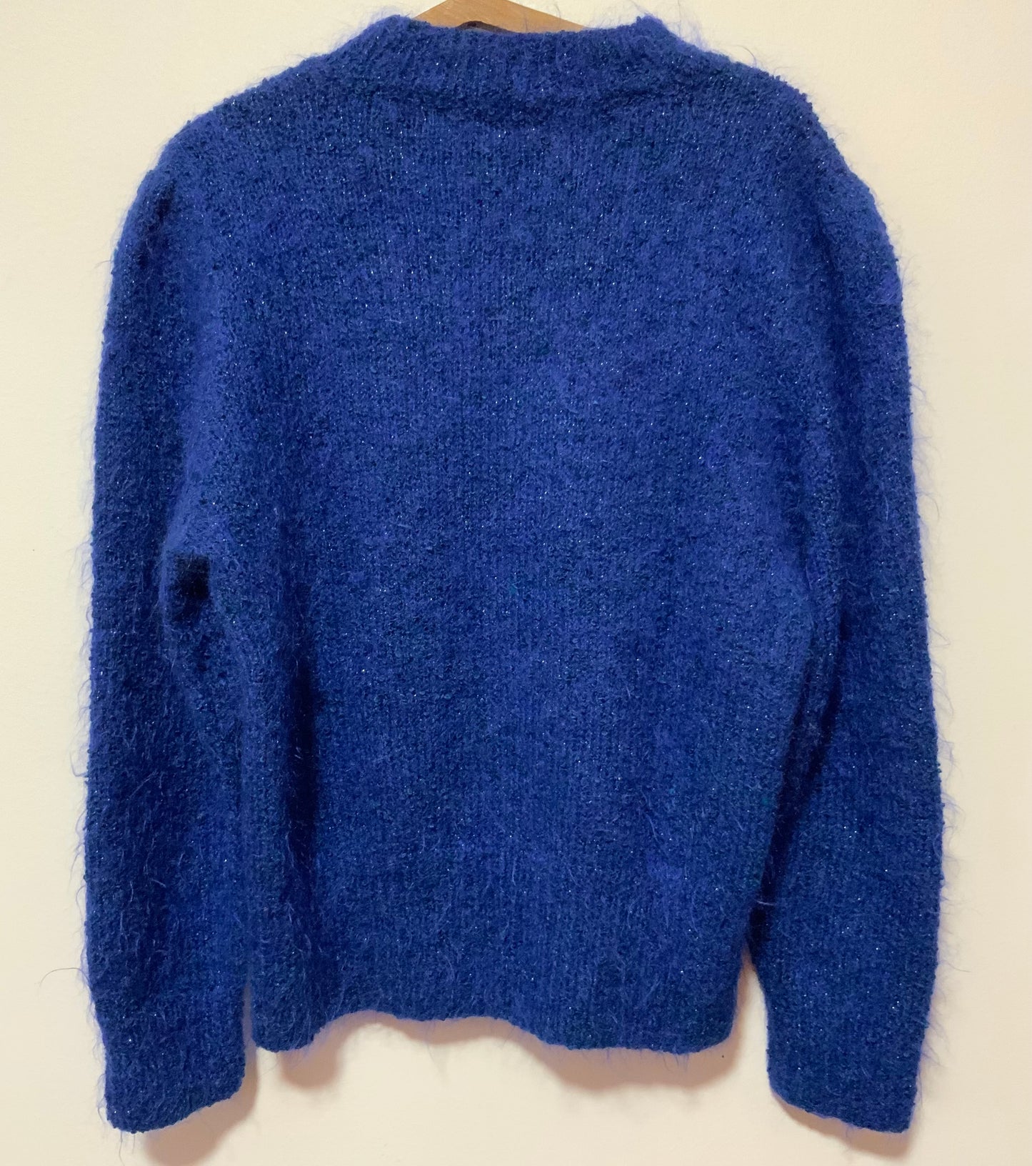 Pull tricot Main pailleté et Mohair Vintage Laine