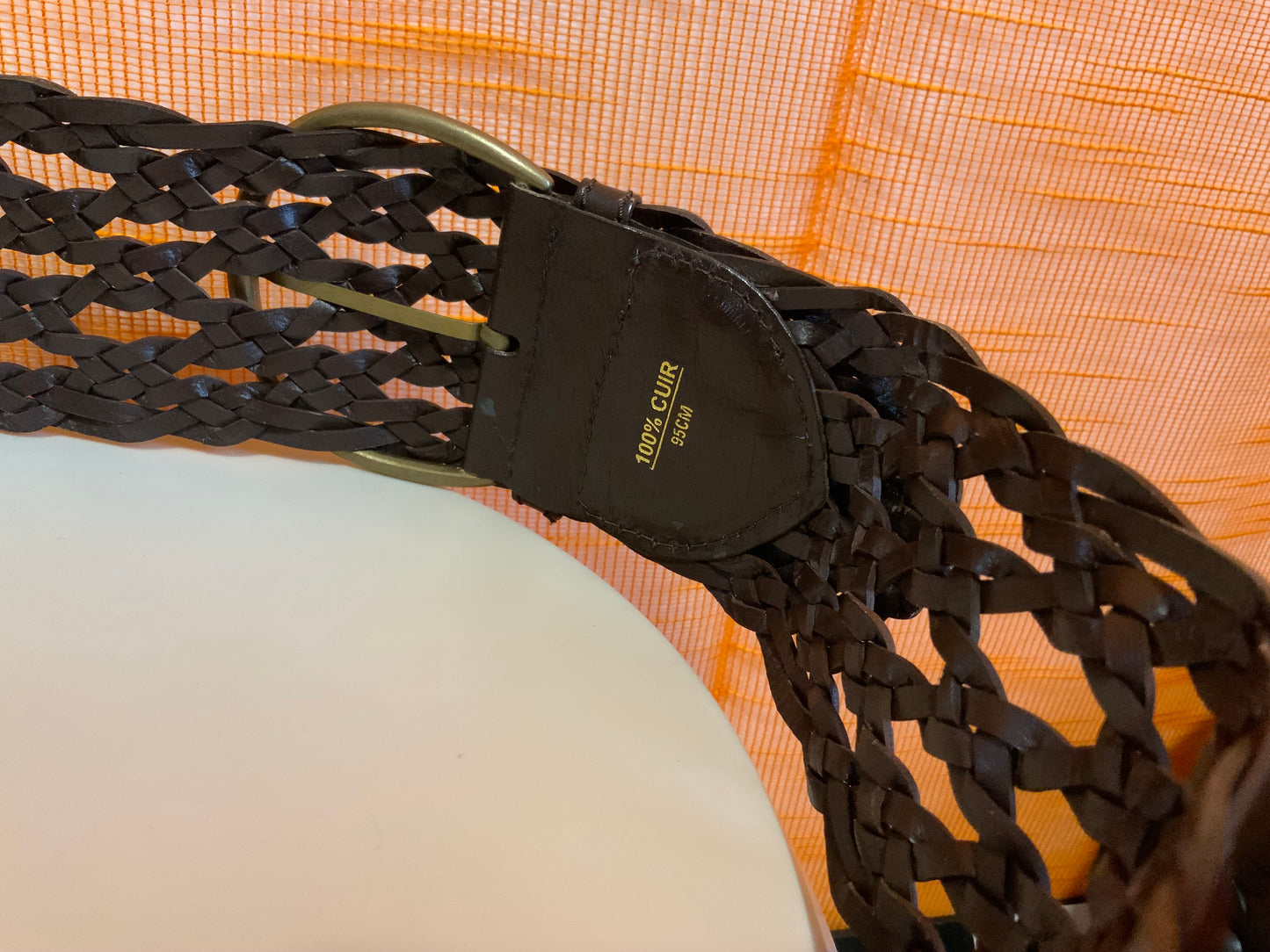 Ceinture Vintage 1990 Cuir Originale Ajustable-