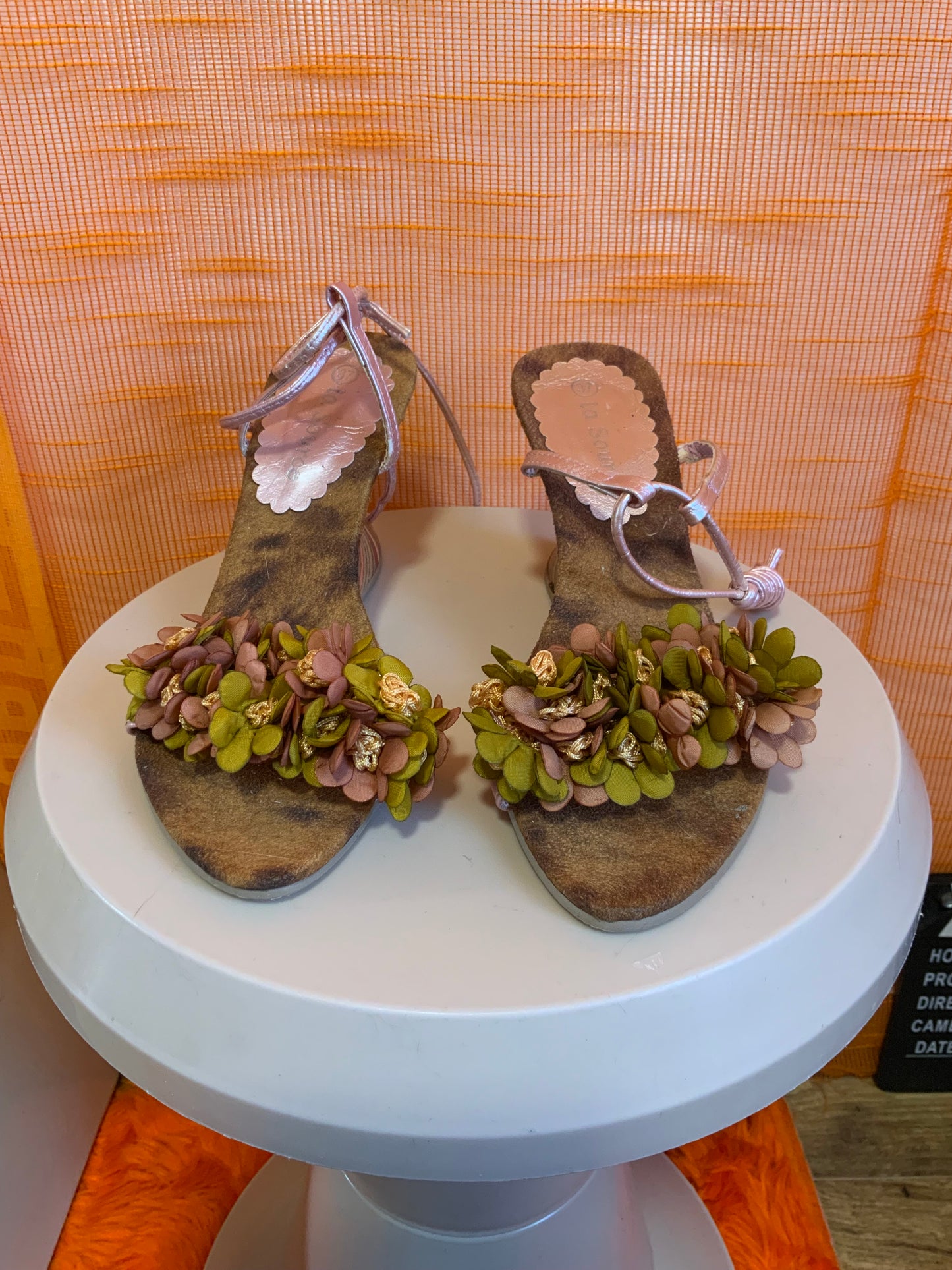 Chaussures Talons compensés Fleurs Vintage 1990- T37.