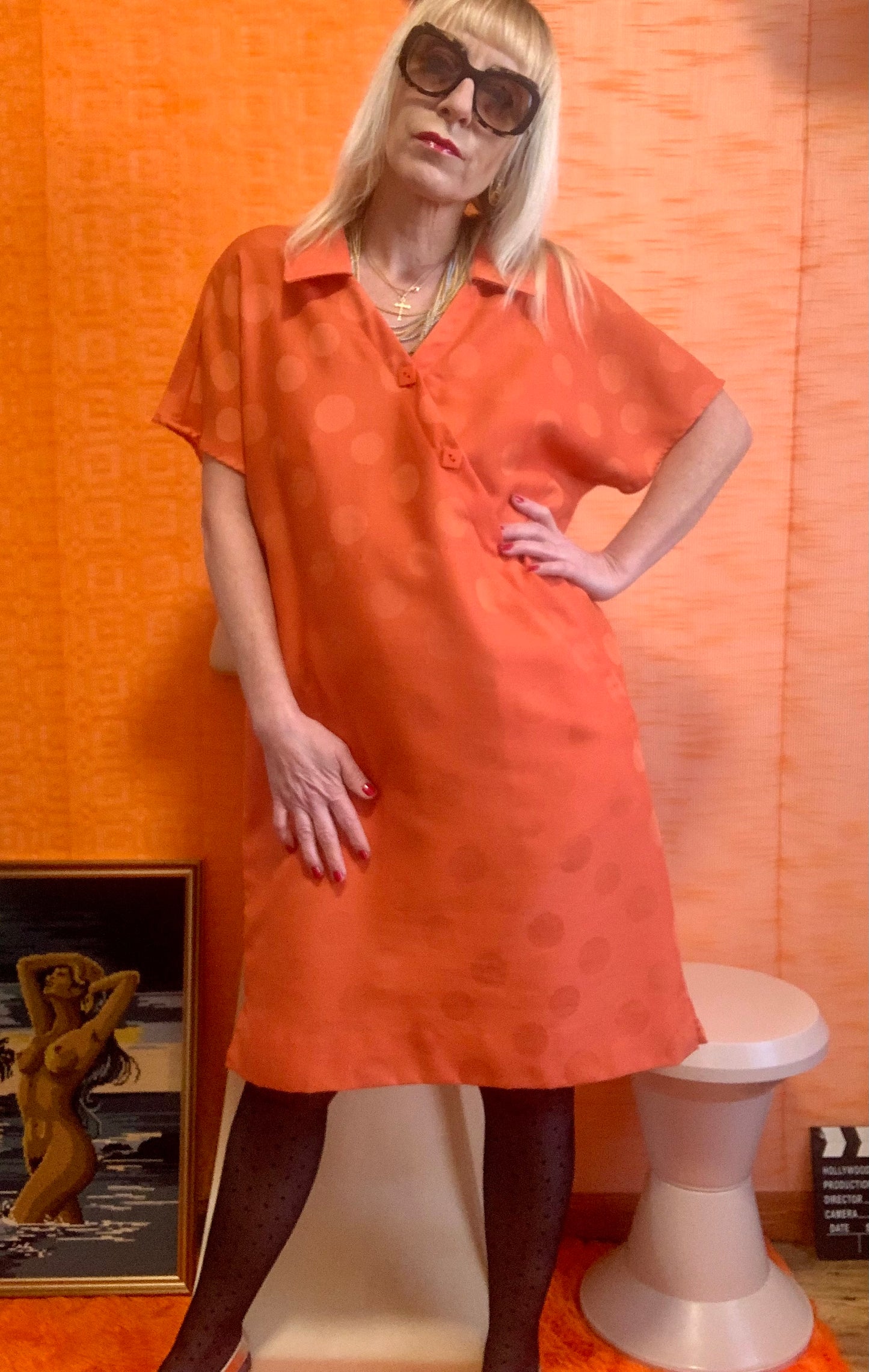 Robe Orange Création Vintage 1980/90