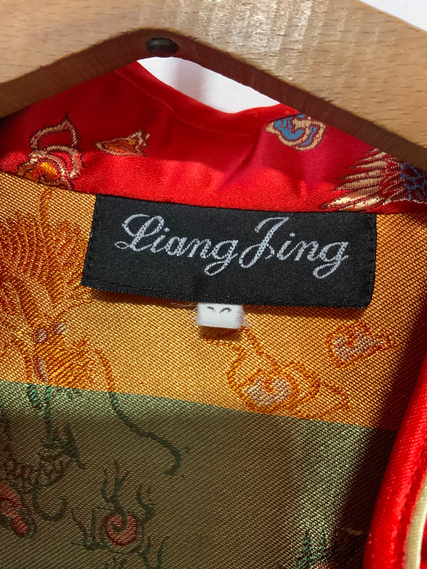 Superbe Robe Chinoise Soie Rouge Dragons-T36