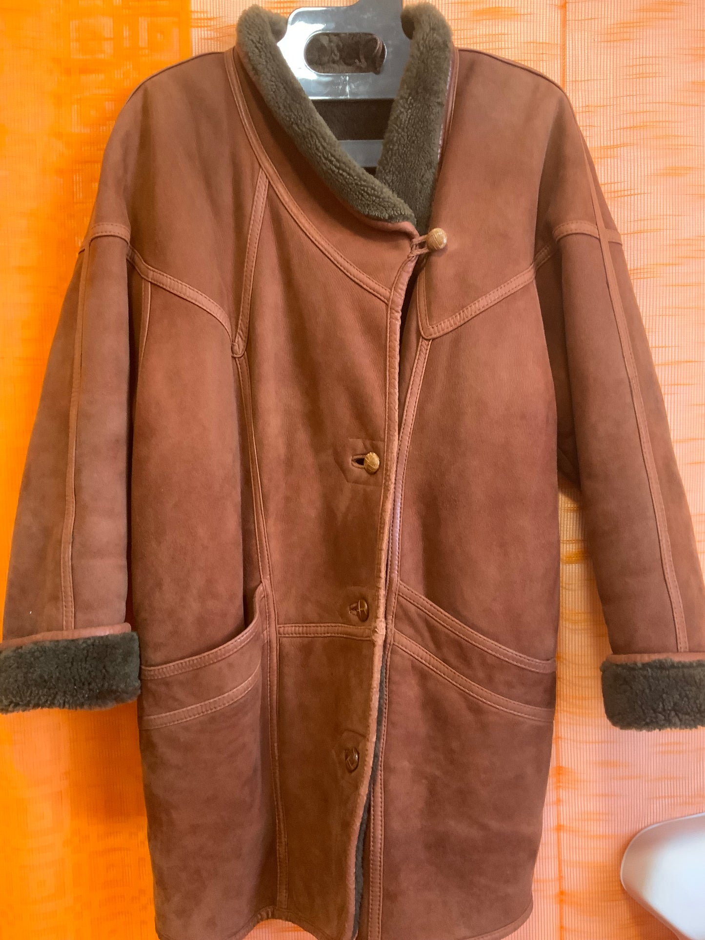Manteau Cuir Daim Haut de gamme Vintage- T44/46.