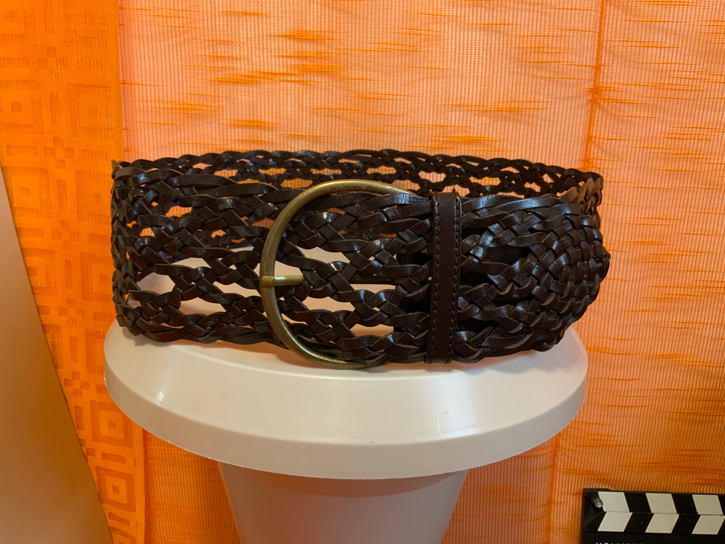 Ceinture Vintage 1990 Cuir Originale Ajustable-