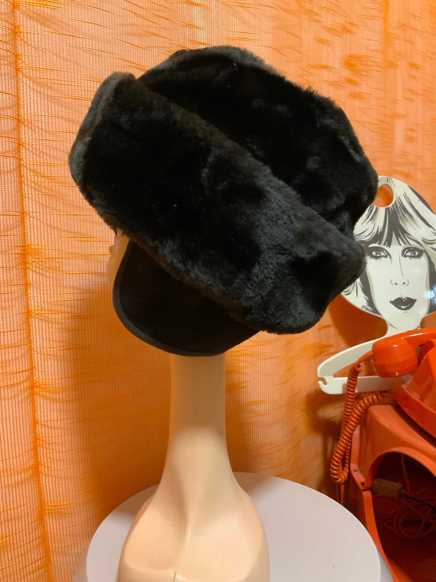 Toque Fourrure Synthétique Vintage