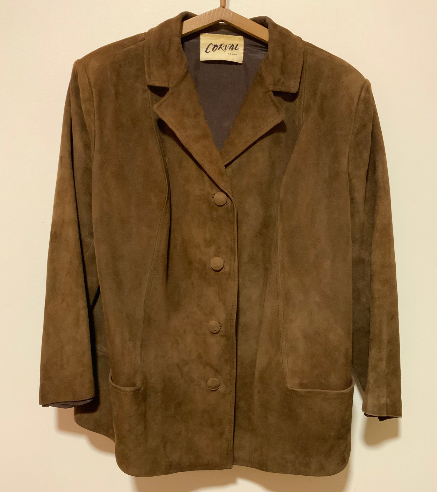 Veste Cuir Daim France Vintage 1970- T46 Mixte.