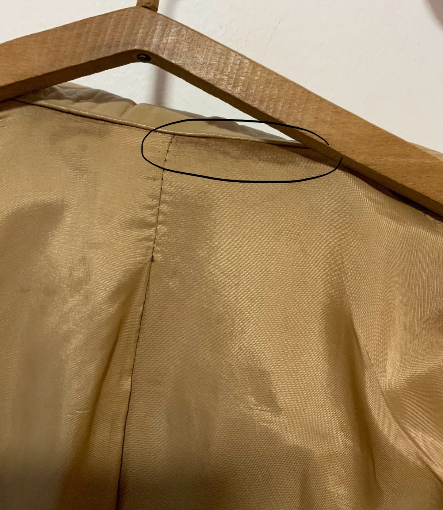 Pure Veste cuir beige Vintage 1970 Modèle Unique