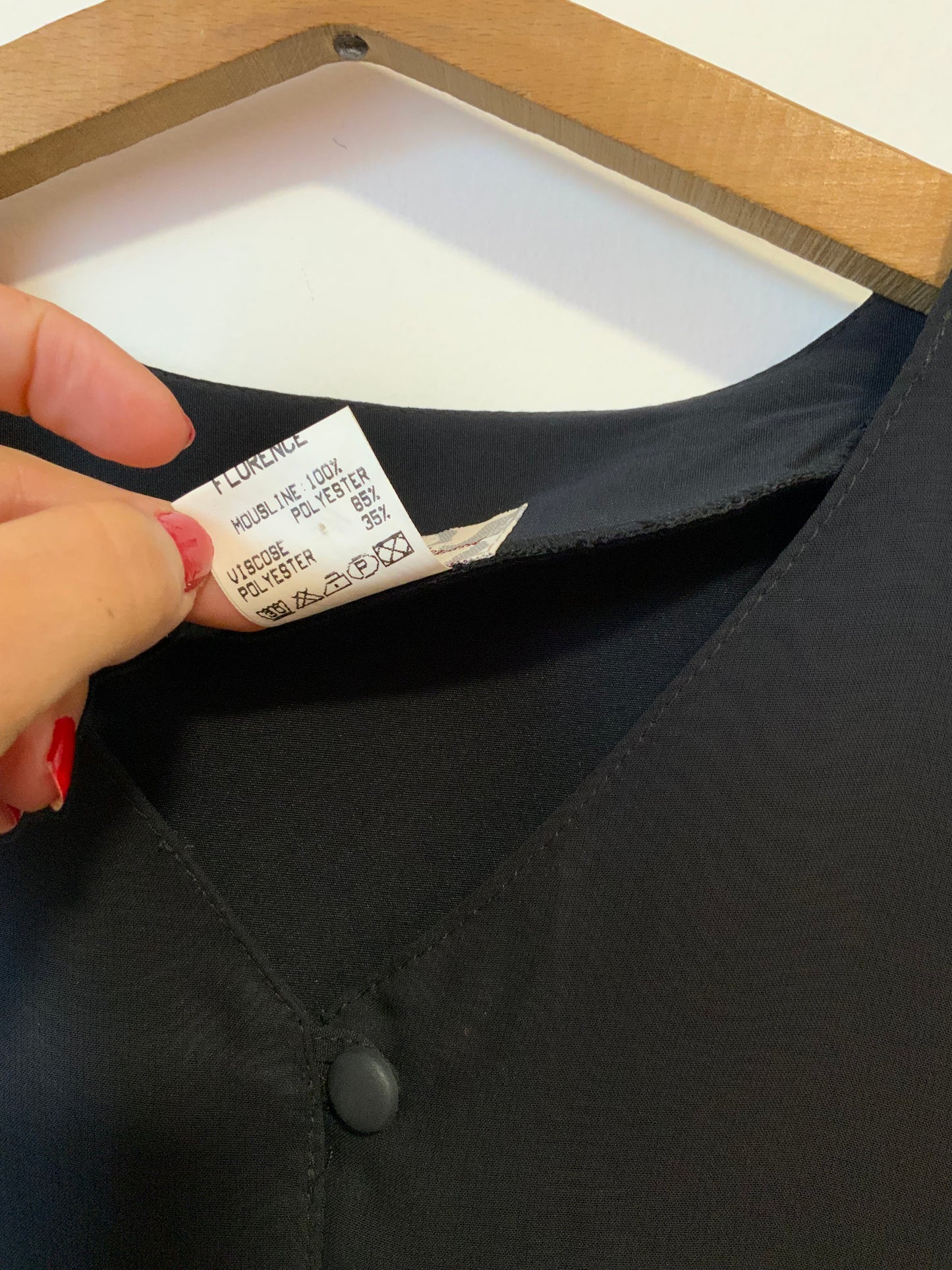 Top Voile Noir Vintage 1990- T42/44