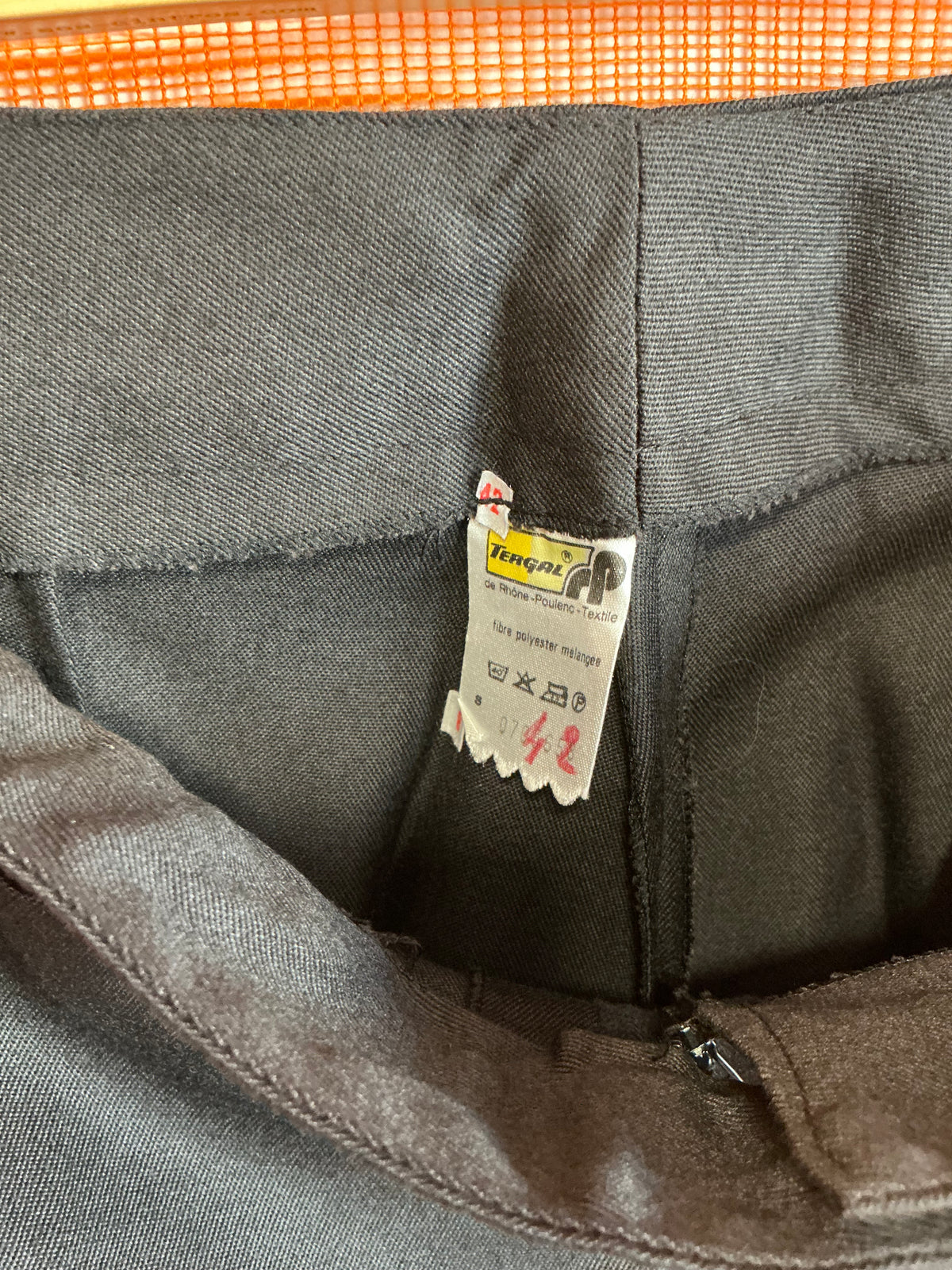 Pantalon pattes d’éléphant Vintage Tergal 1970- T36