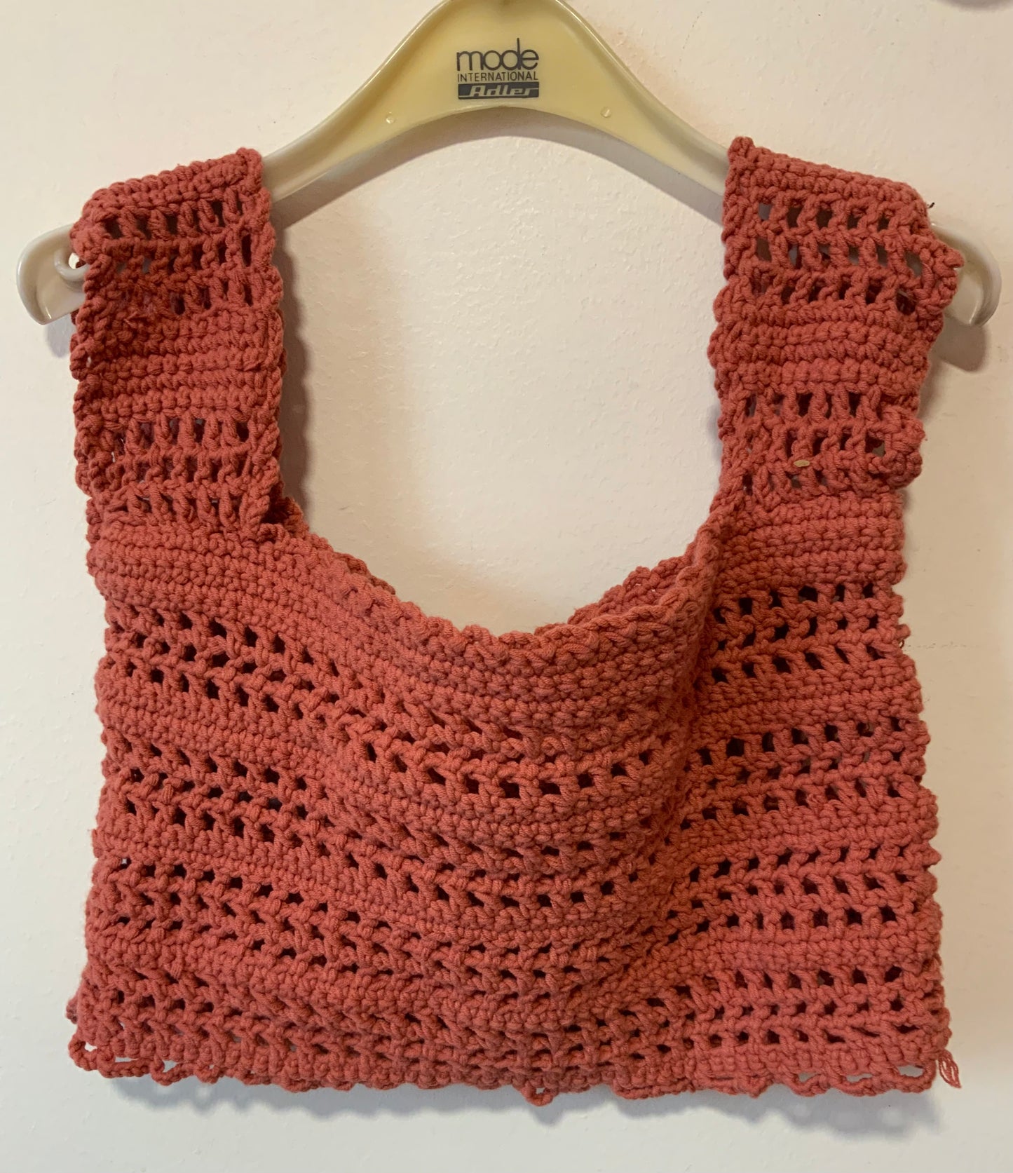 Top Coton mailles crochets Vintage Fait main