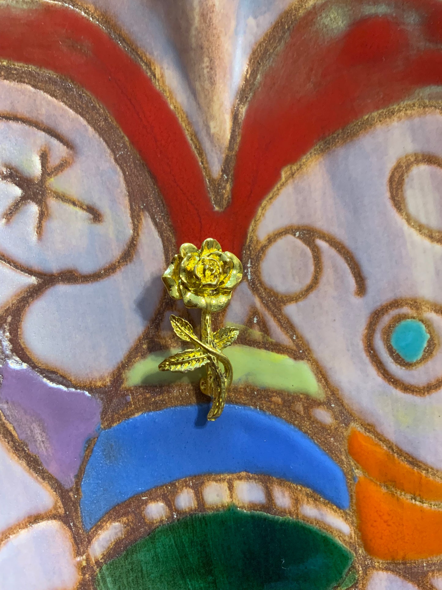 Broche Fleur Rose Vintage