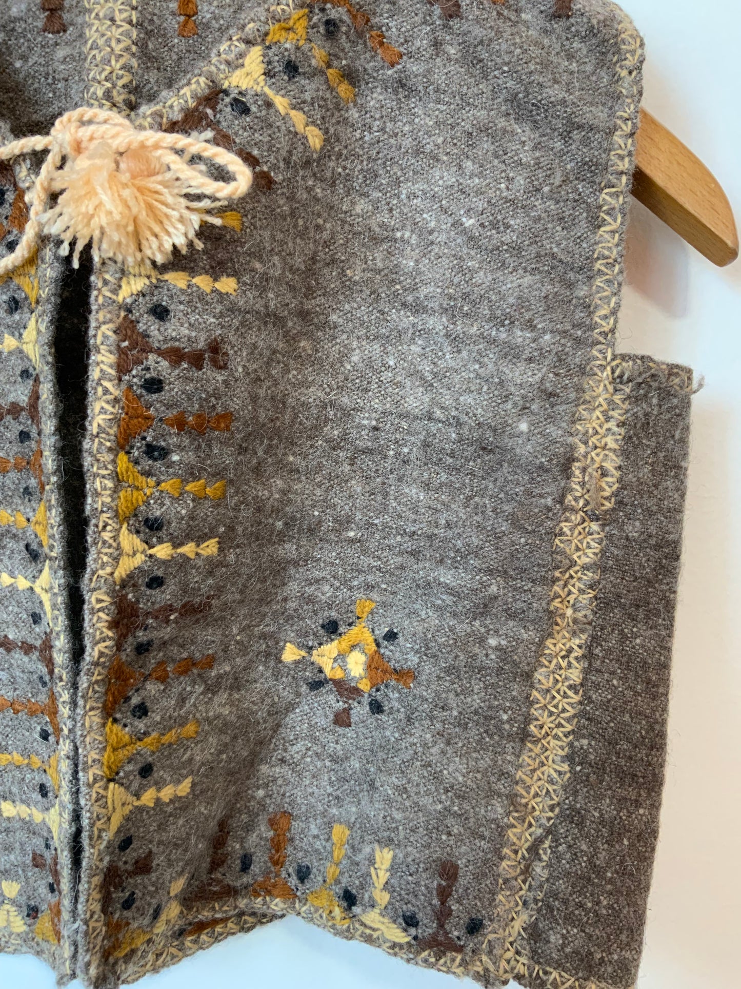 Gilet broderies Laine court Vintage- T38