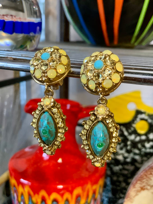 Superbes boucles d oreilles pendantes Ganse Paris France