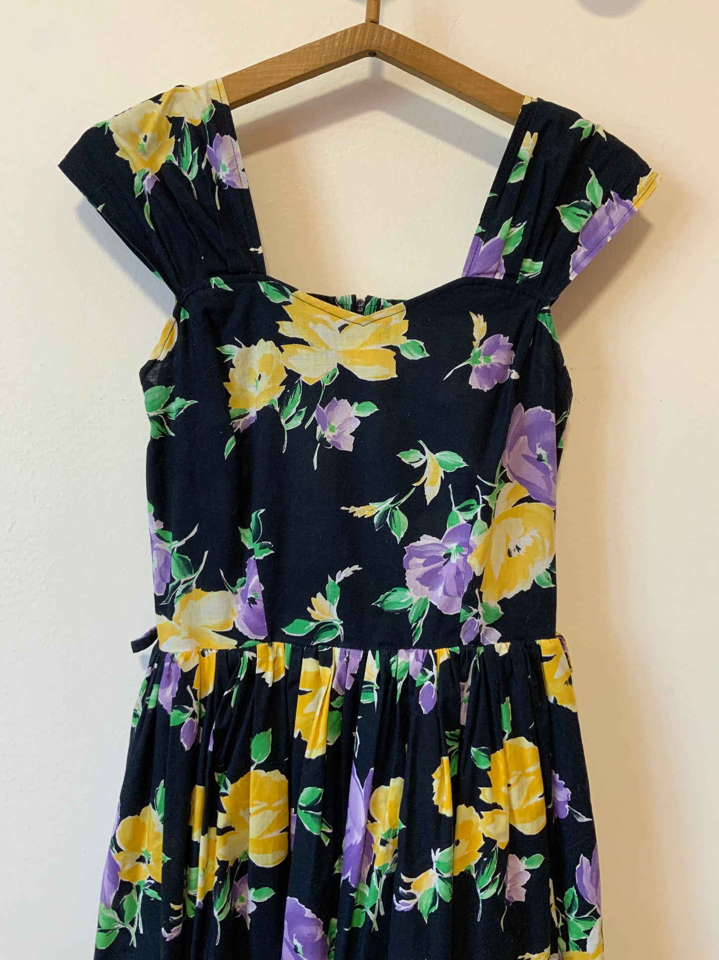 Robe Volume À fleurs Vintage 1980- T36