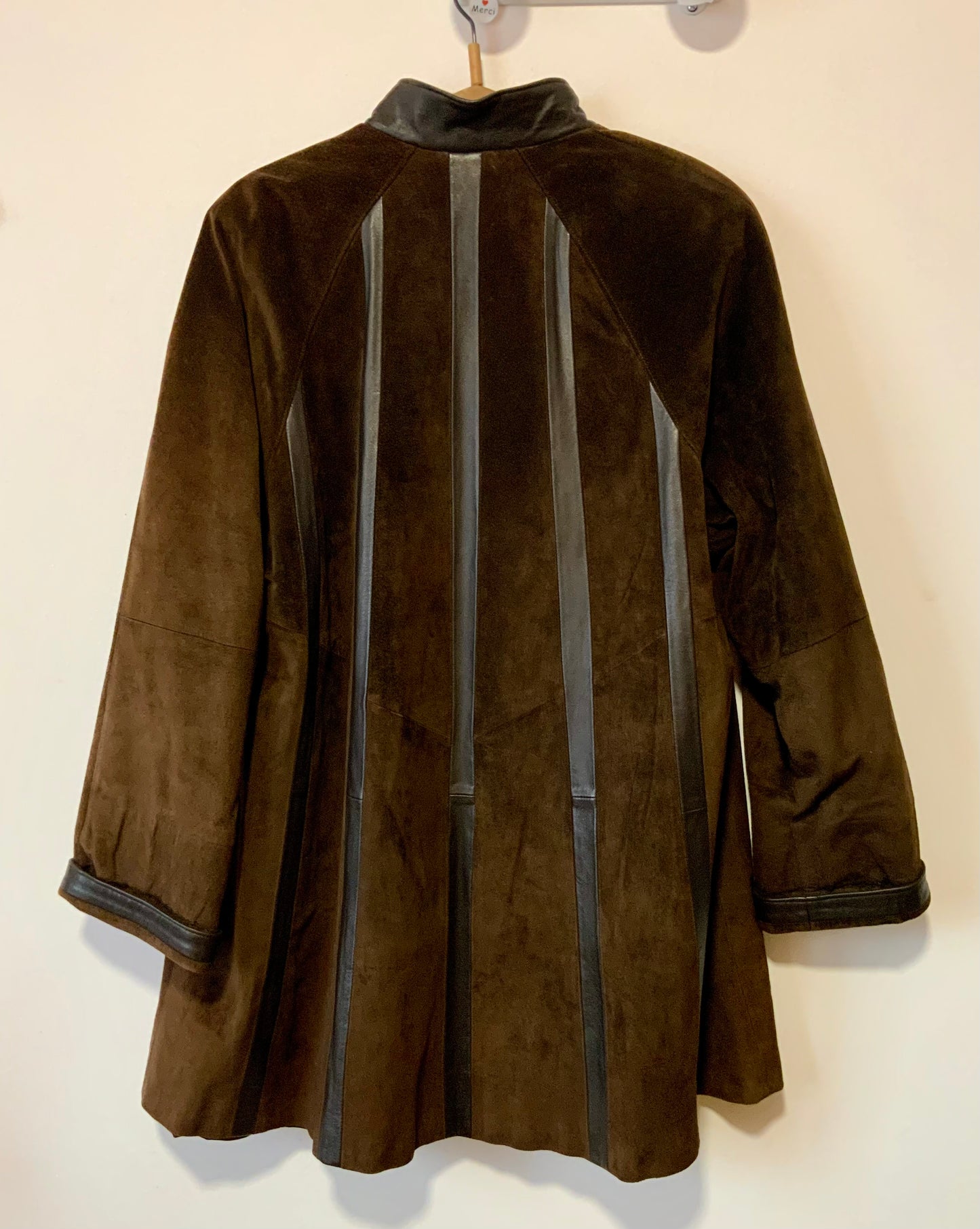 Manteau Élégant Cuir Daim Vintage Élégance 1980-90- T44.