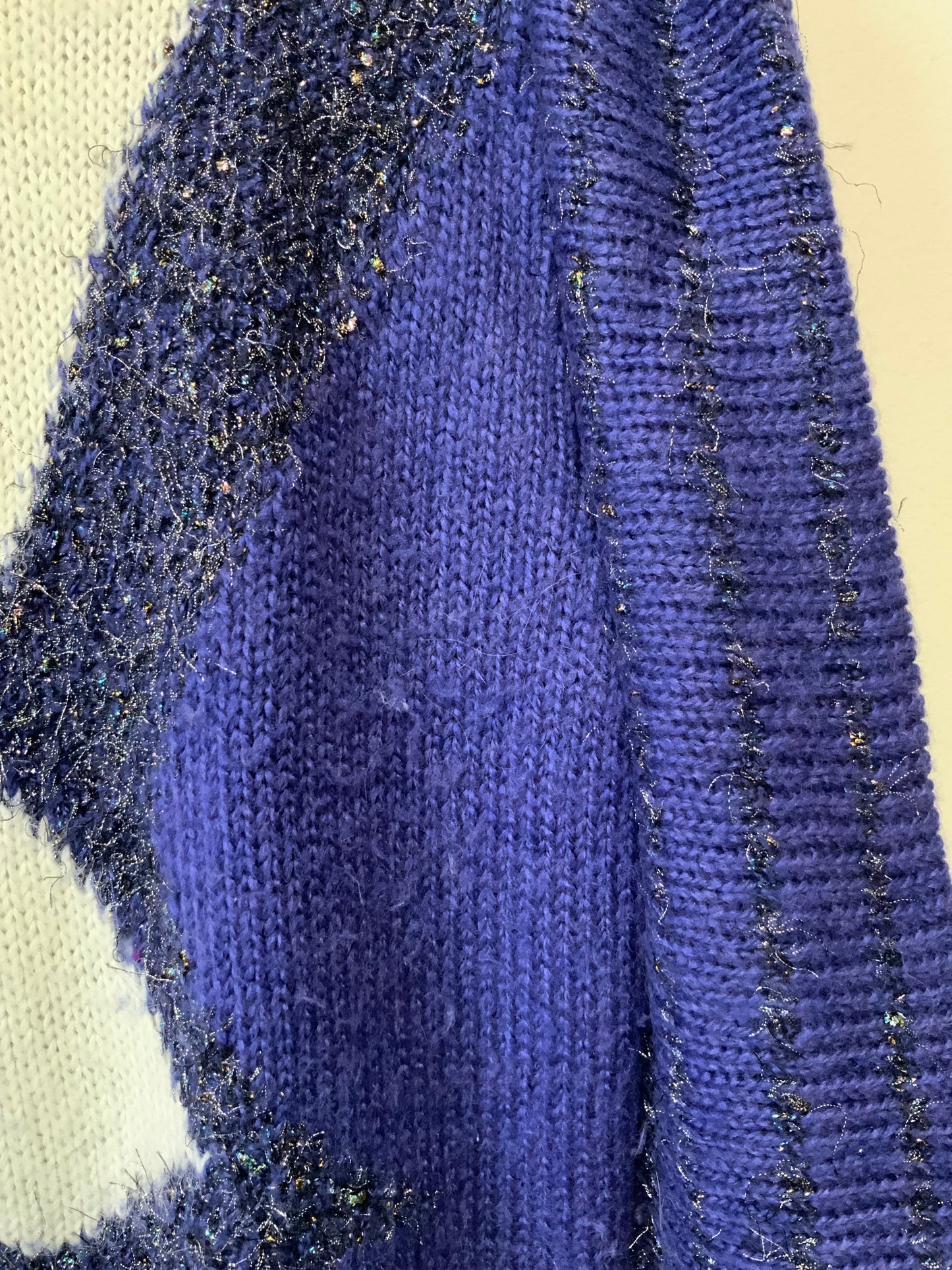 Pull Laine et Angora tricoté Vintage 1980 - T44.