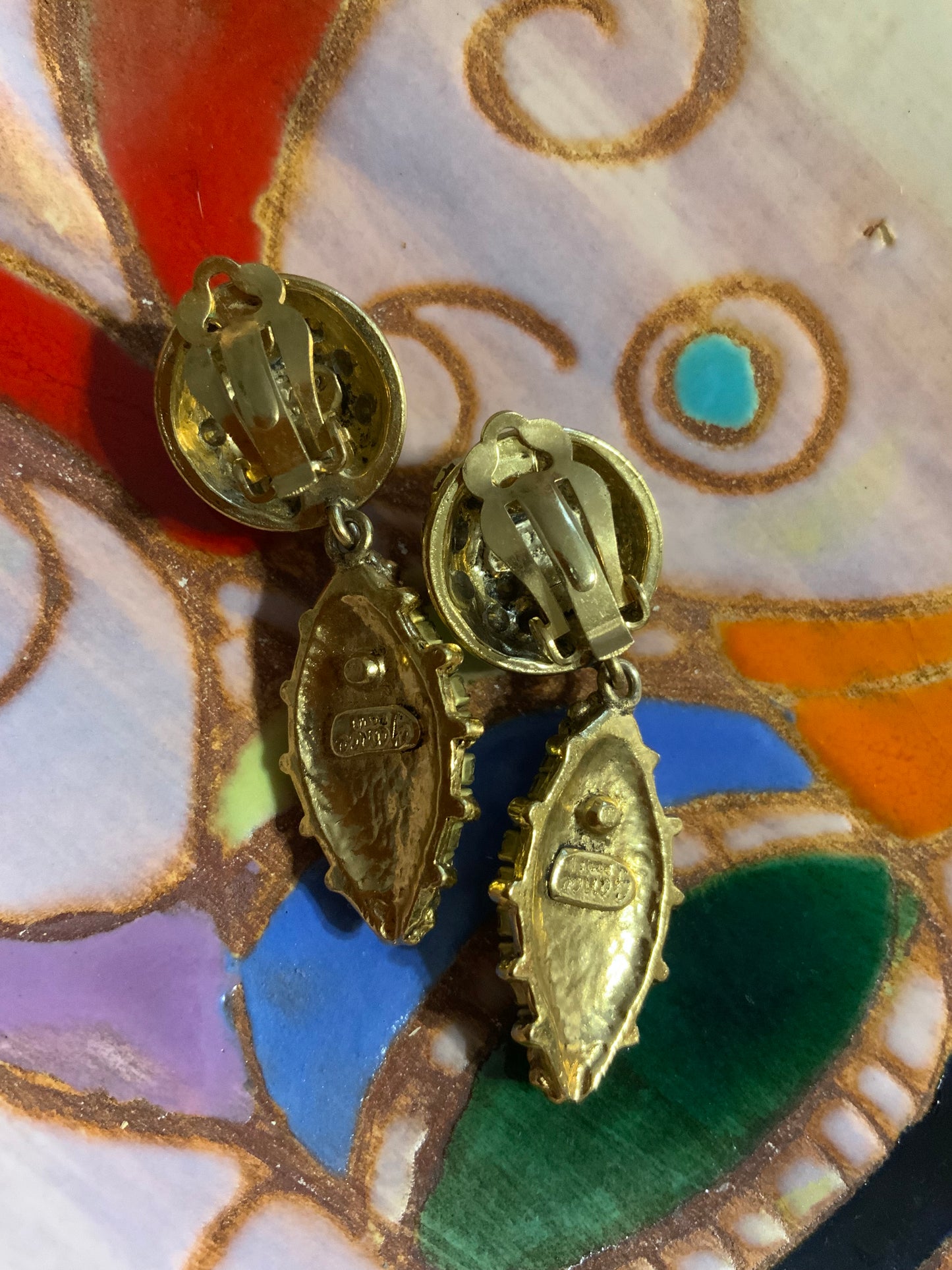 Superbes boucles d oreilles pendantes Ganse Paris France