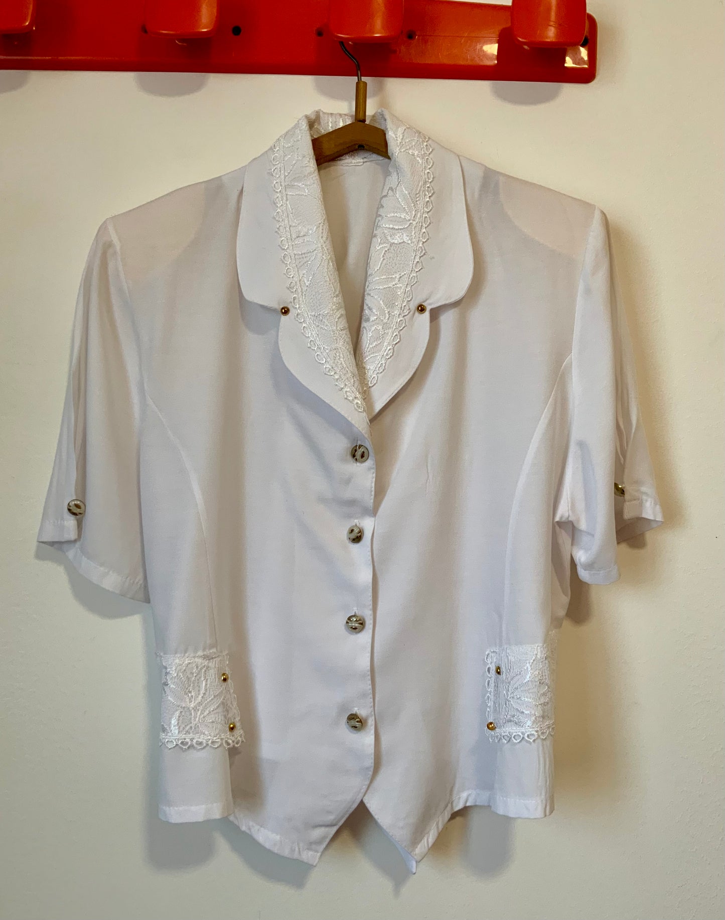 Chemisier Original Broderies Vintage 1980-T44