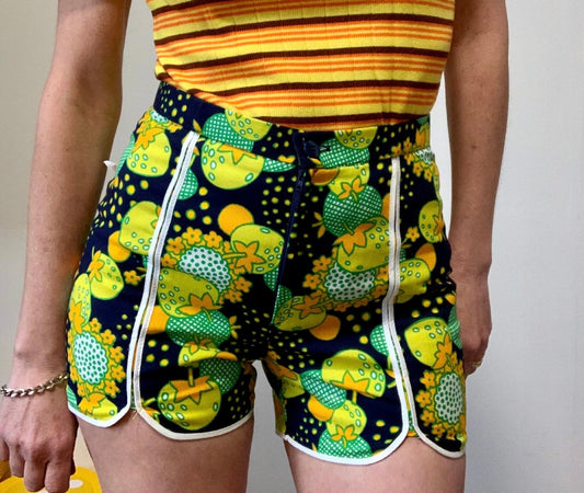Short Vintage Deadstock 1970 Fleurs fruits -T32