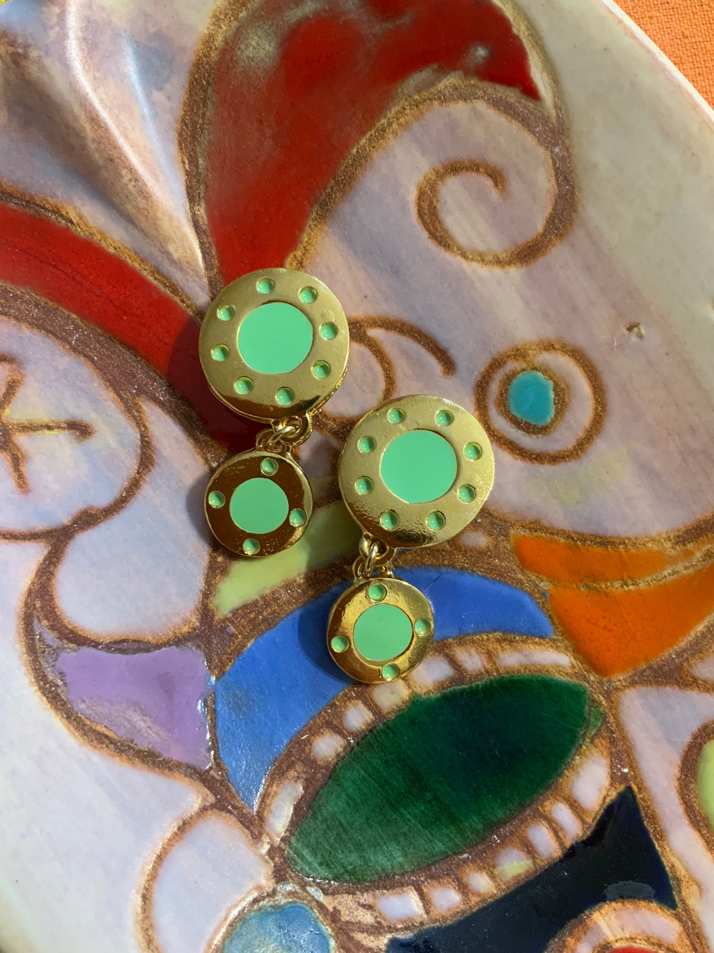 Superbes boucles d’oreilles pendantes Jacky de G France Vintage