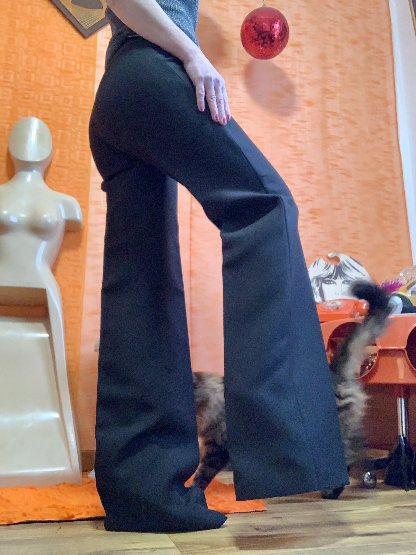 Superbe Pantalon Pattes d’éléphant Tergal Deadstock Vintage 1970