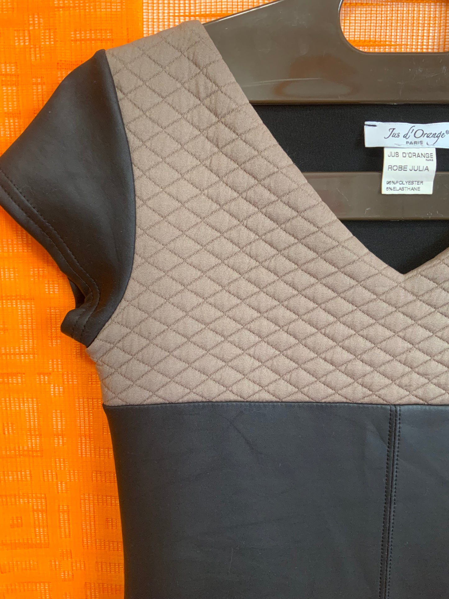 Robe Originale effet cuir Vintage 1990 Jus d’orange France - T36