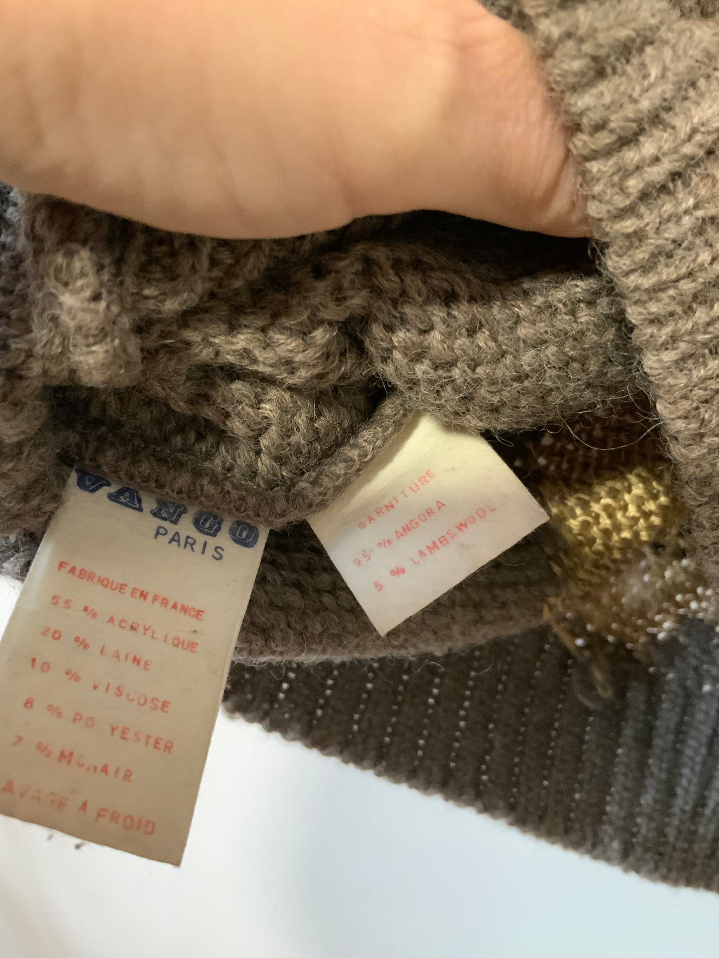 Pull Tricoté Mohair Laine Vintage 1990 - T50 maxi.