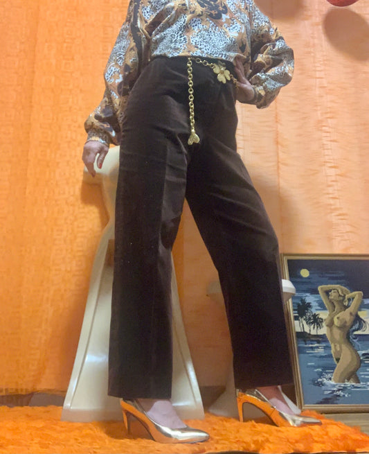 Pantalon Taille haute velours doux Vintage France