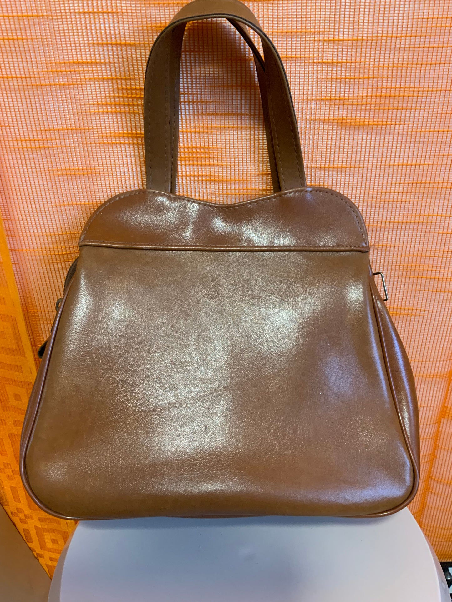 Très beau Sac à main Vintage 1970 Cuir Marron