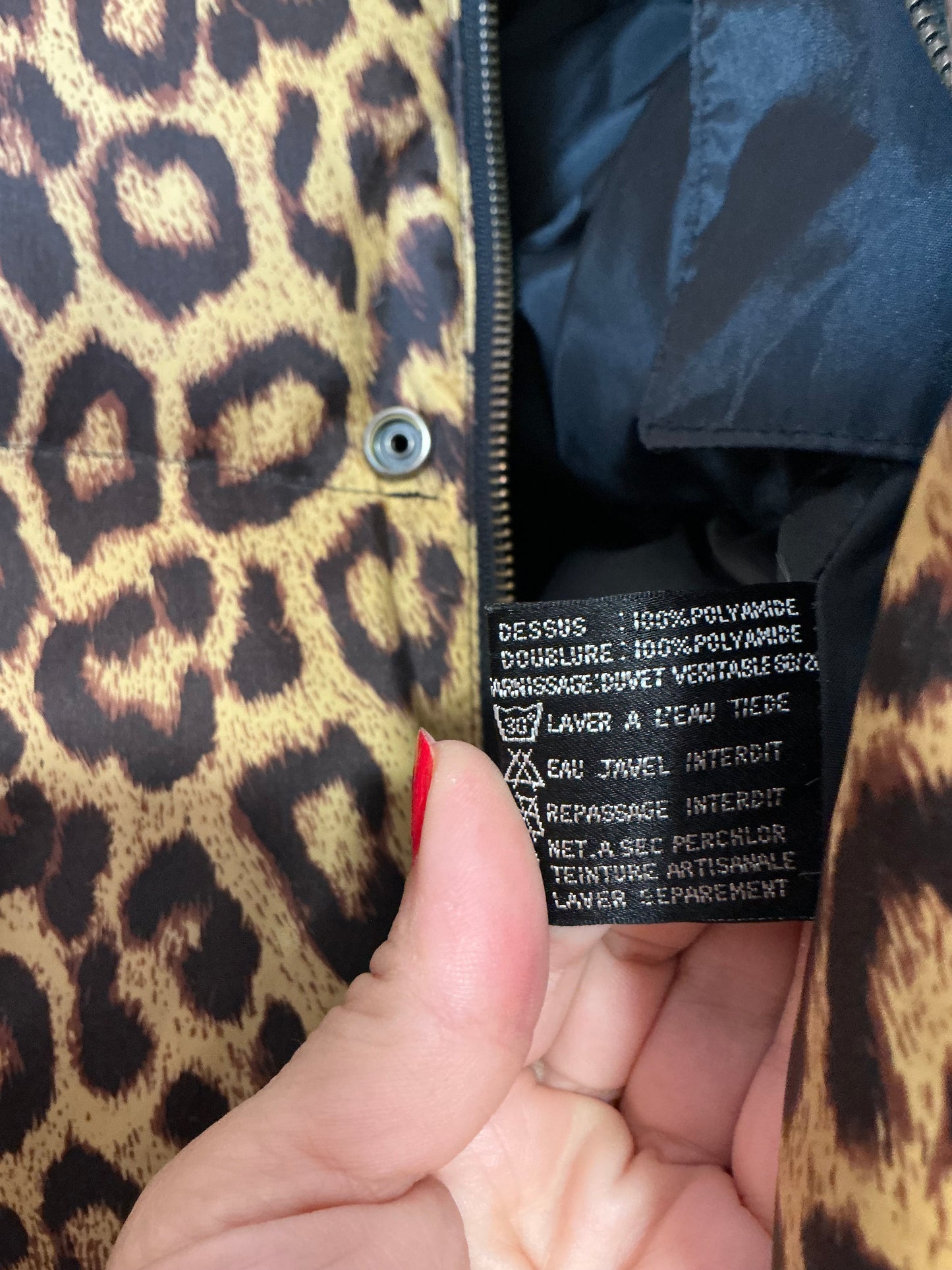 Manteau Doudoune Léopard Naf Naf Vintage 1990- TU
