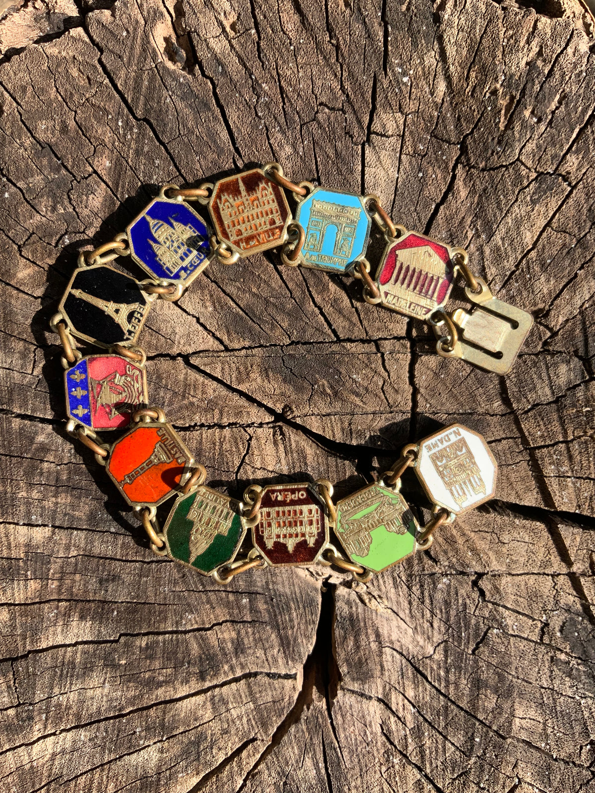 Bracelet Ancien Vintage Souvenirs Monuments Paris-