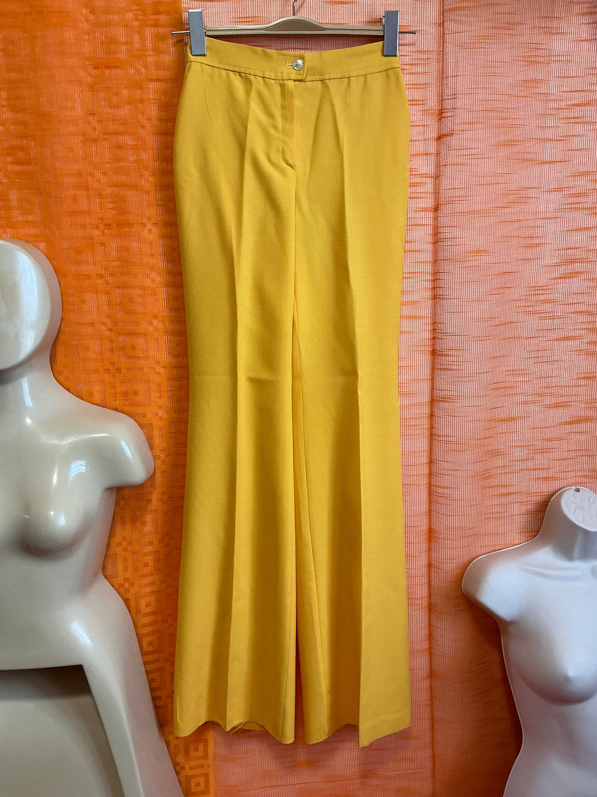Sublime Pantalon Flare pattes d’éléphant Jaune Deadstock Tergal 1970