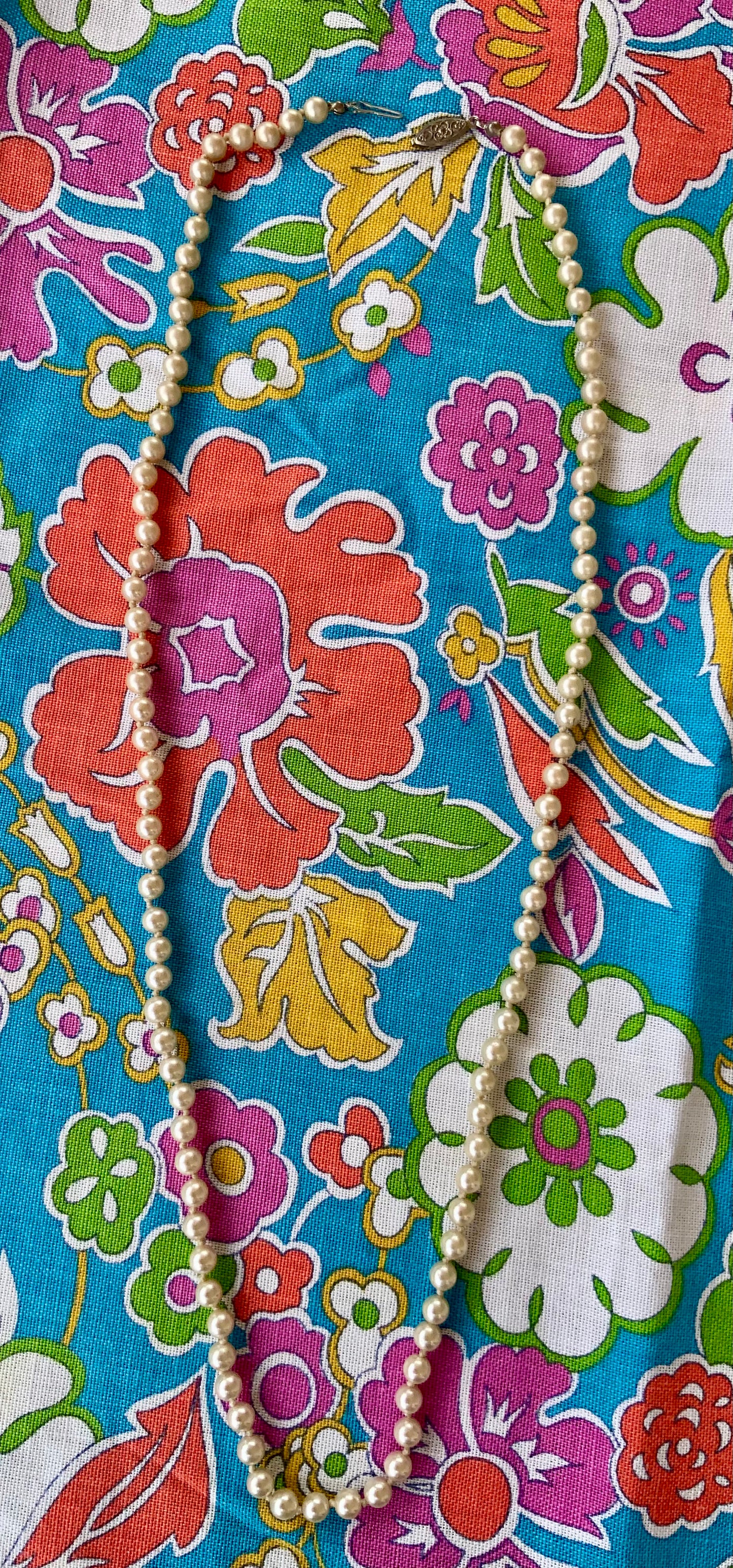 Collier perles Art deco Années 30 Vintage 72 centimètres -